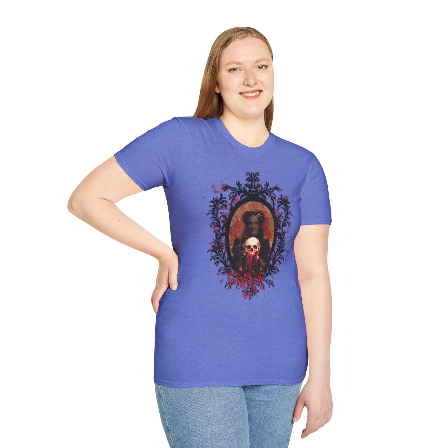 Vintage Gothic Skull Frame - Unisex Softstyle T-Shirt