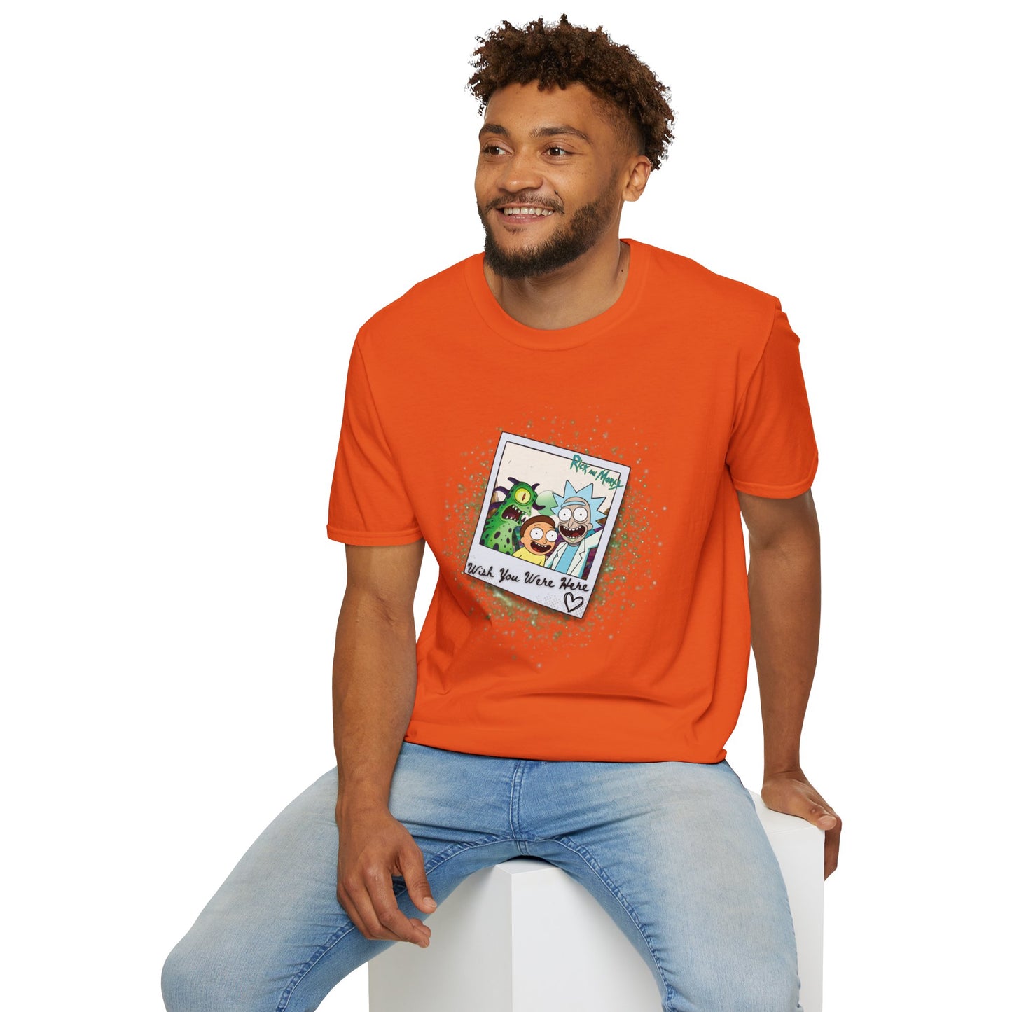 Rick & Morty Polaroid - Wish You Were Here - Unisex Softstyle T-Shirt