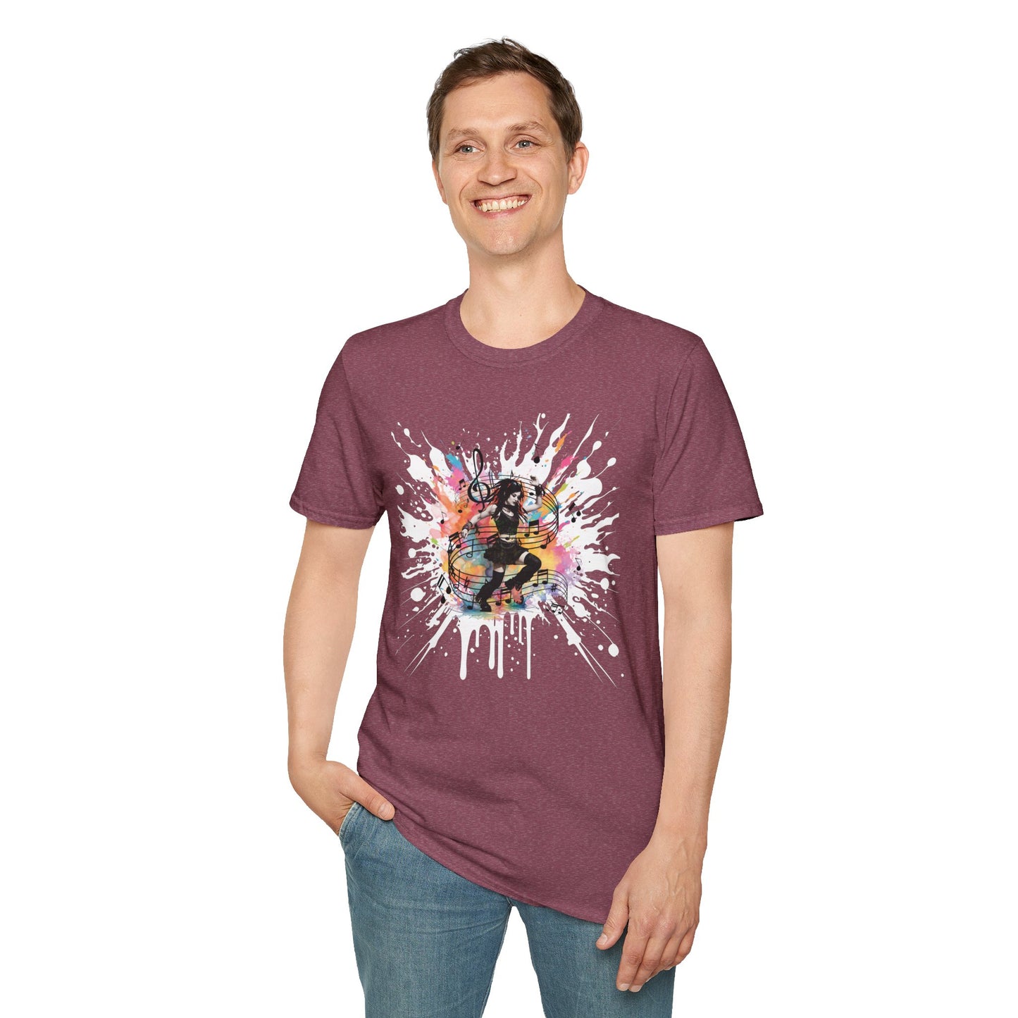 Colorful Music Brings Life Punk Dancer - Unisex Softstyle T-Shirt