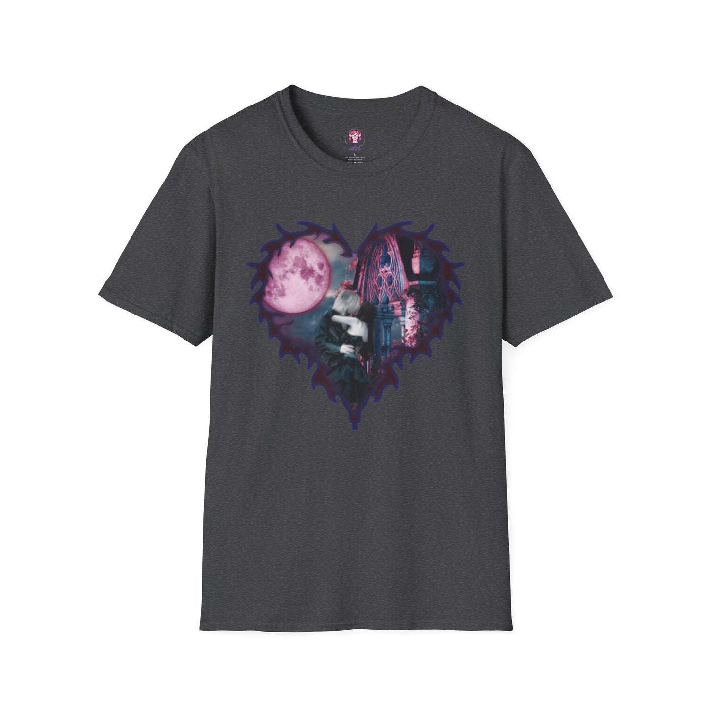 Gothic Couple Under the Moon - Unisex Softstyle T-Shirt