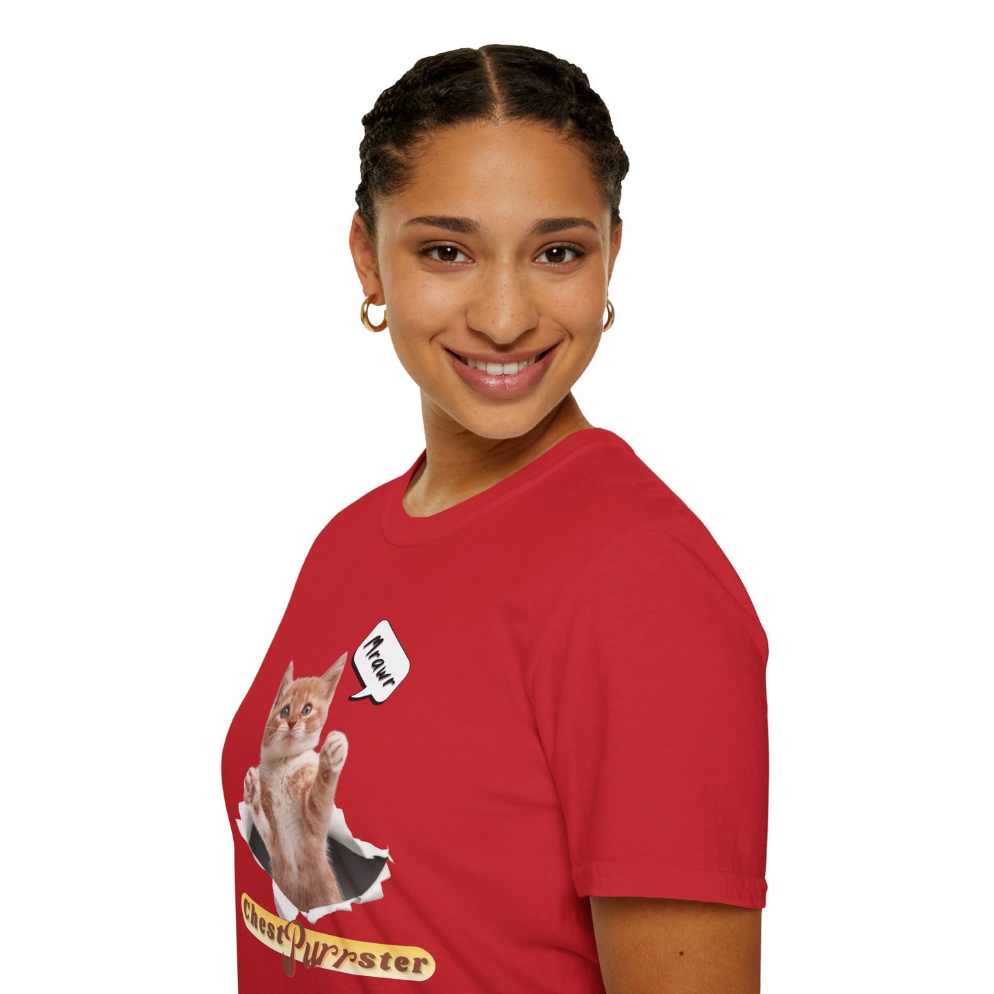 Cute Kitten ChestPurrster Pun - Unisex Softstyle T-Shirt