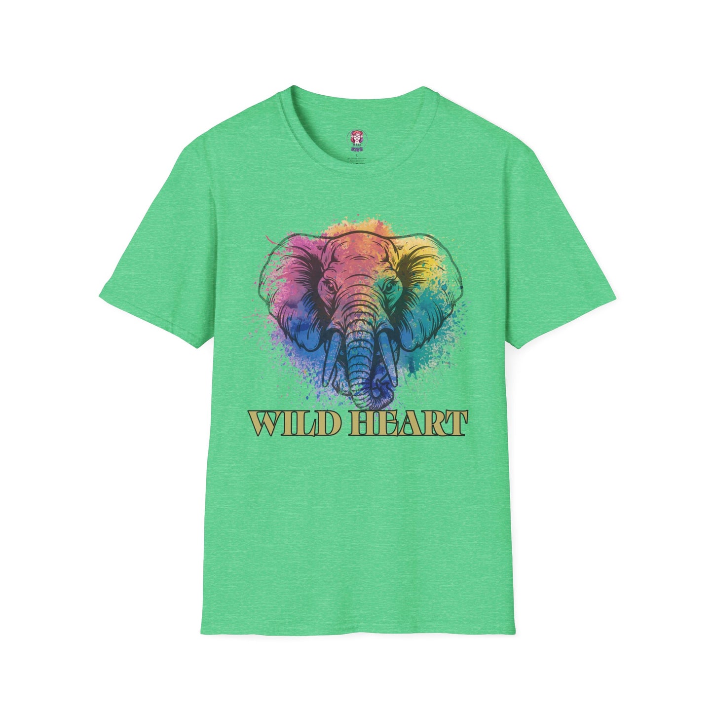 Wild Heart Collection - Elephant Color Splash Unisex Softstyle Graphic T-Shirt
