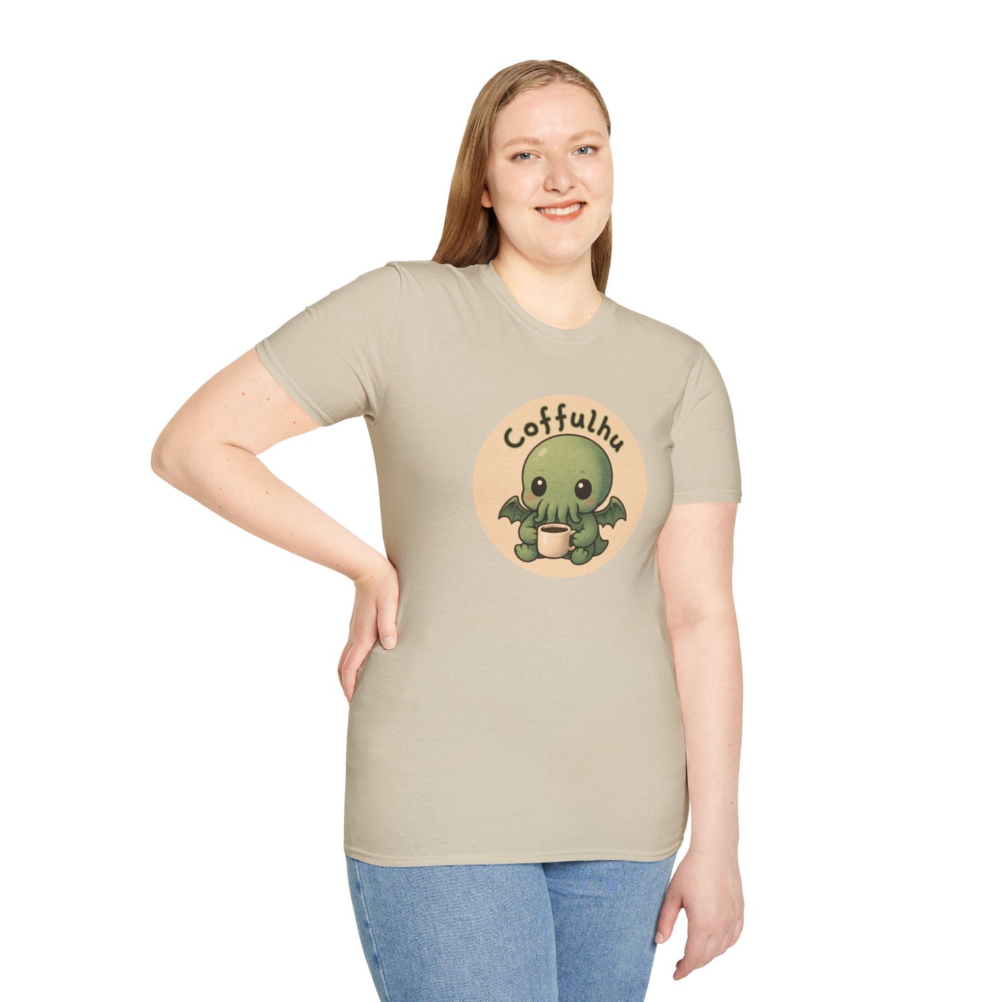 Cthulhu Coffulhu Coffee Pun - Unisex Softstyle T-Shirt