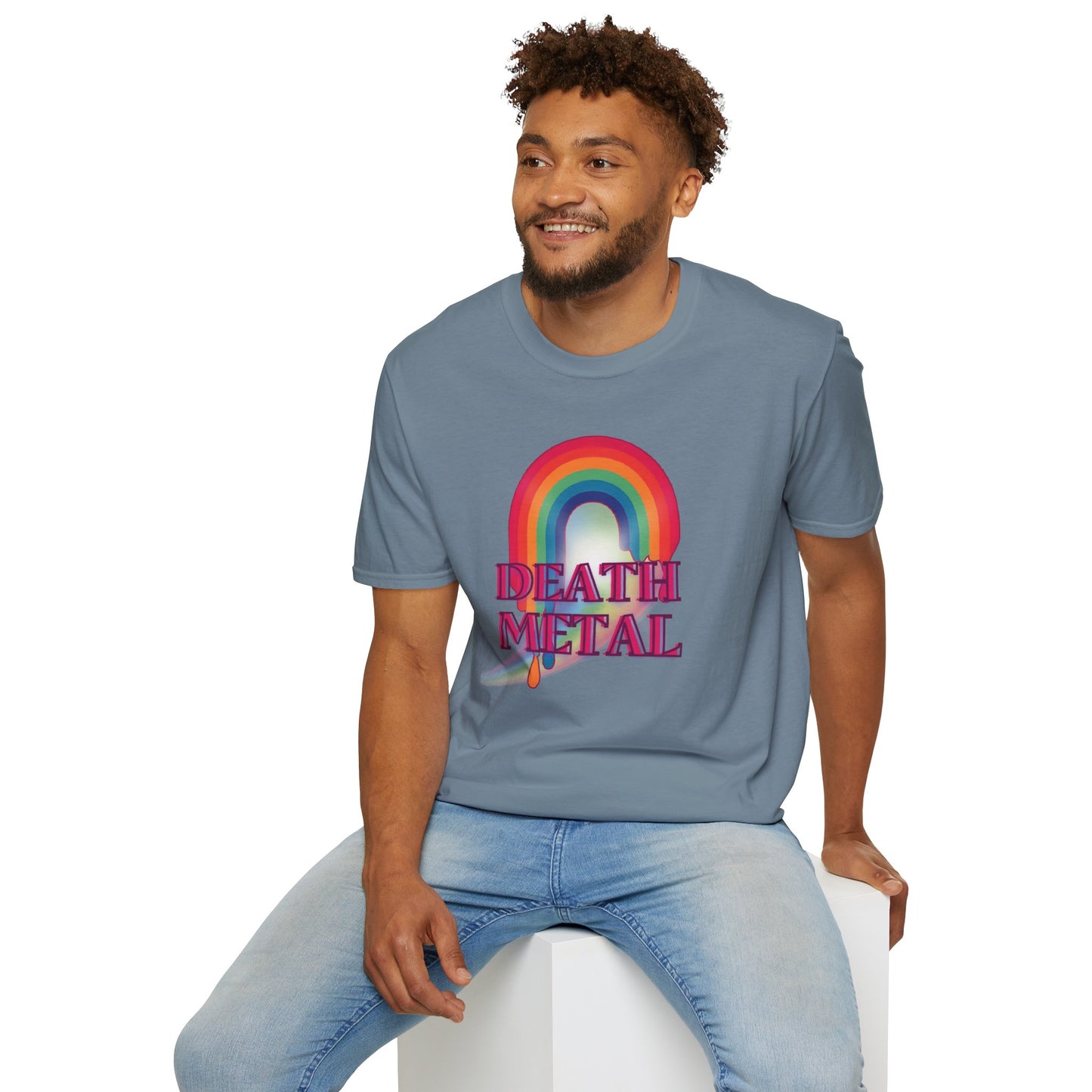 Rainbow Death Metal - Unisex Softstyle T-Shirt