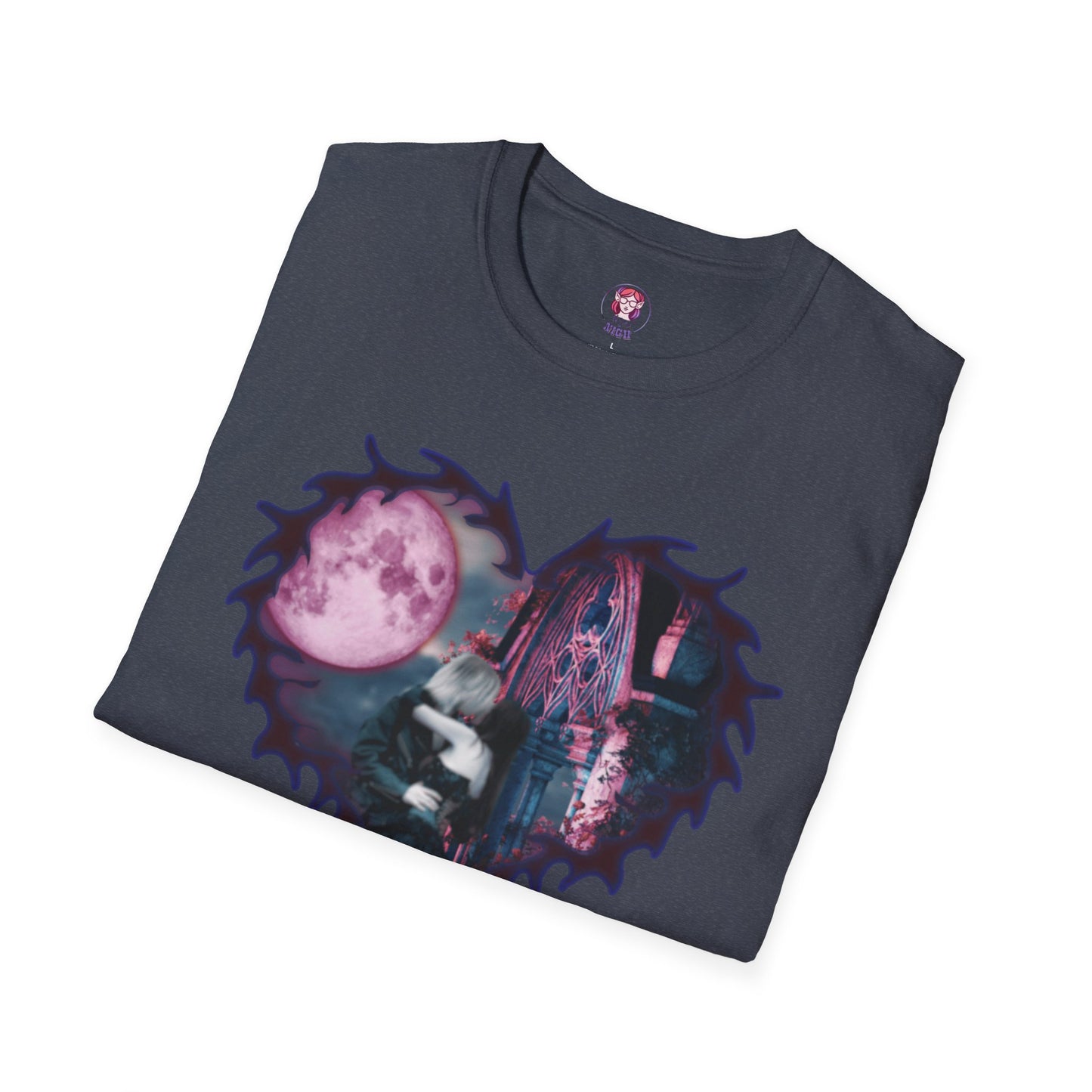 Gothic Couple Under the Moon - Unisex Softstyle T-Shirt