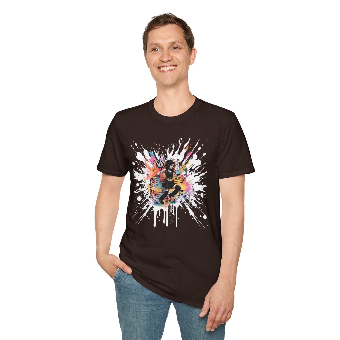 Colorful Music Brings Life Punk Dancer - Unisex Softstyle T-Shirt