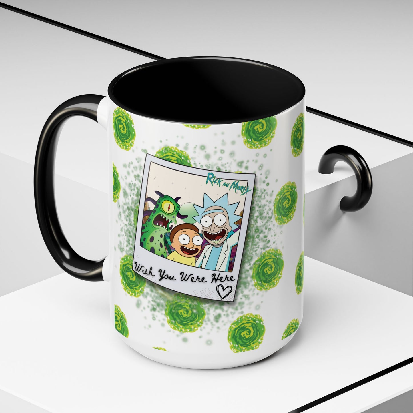 Rick & Morty Alien Polaroid - Accent Coffee Mug (11, 15oz)