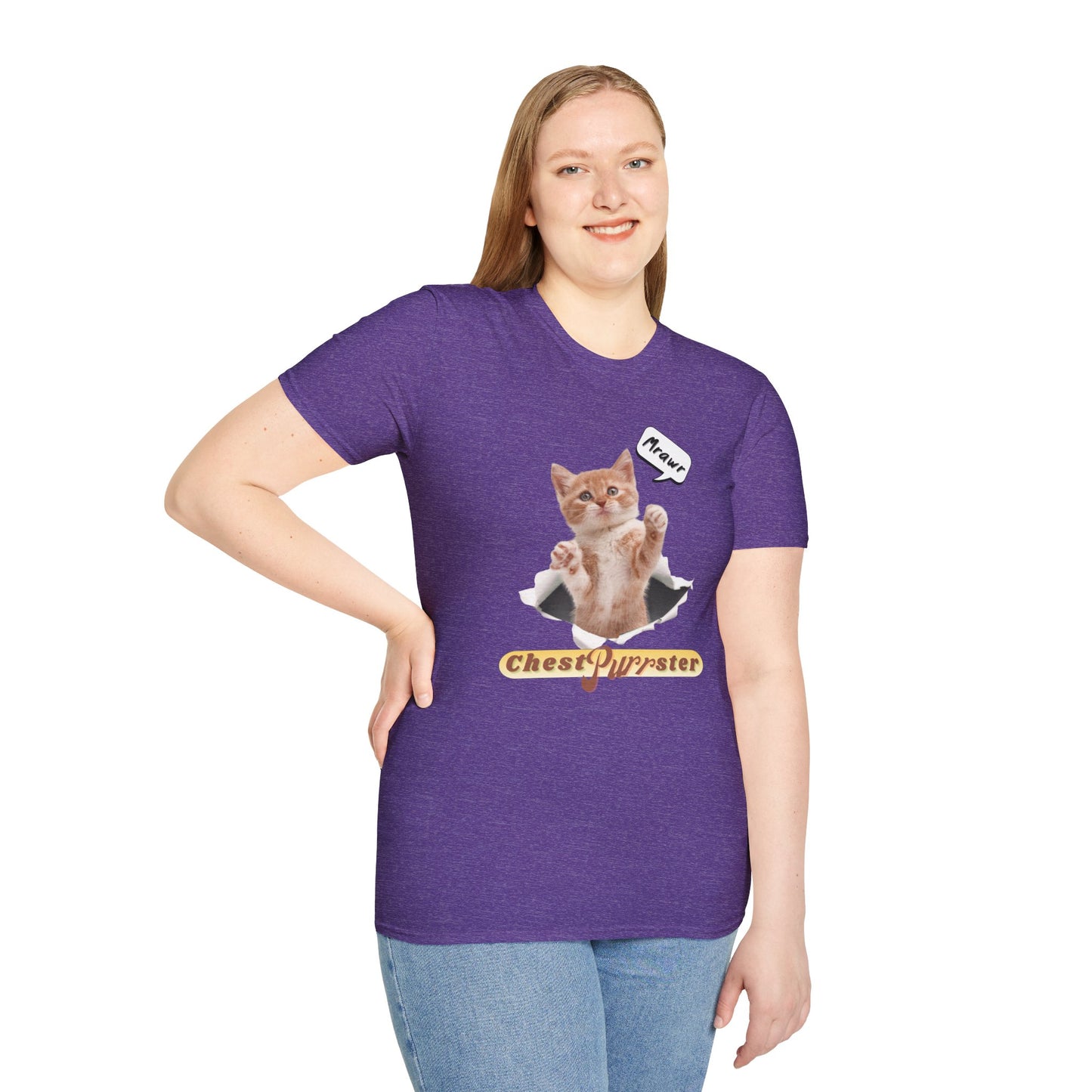 Cute Kitten ChestPurrster Pun - Unisex Softstyle T-Shirt