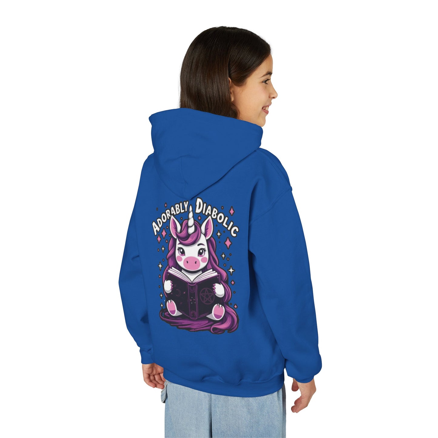 Adorably Diabolic Unicorn Magic - Youth Heavy Blend Hooded Sweatshirt