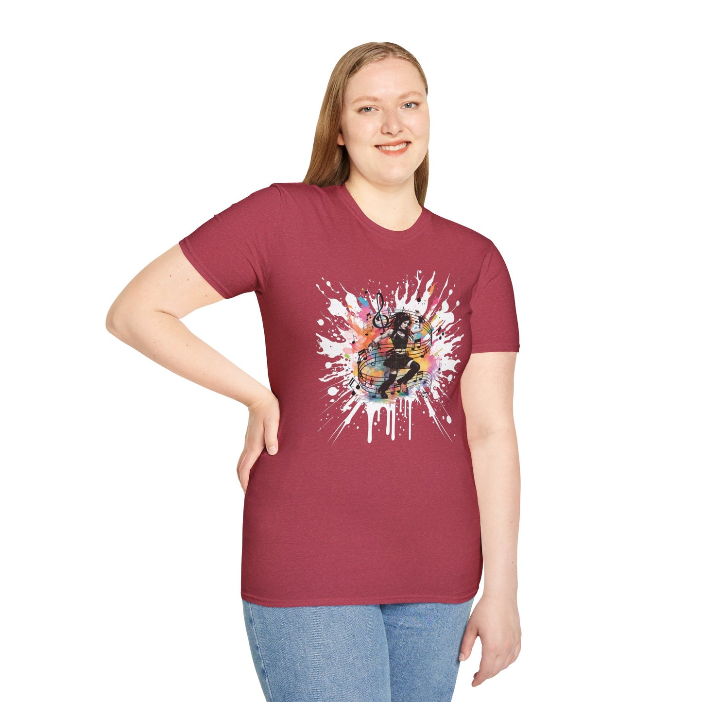 Colorful Music Brings Life Punk Dancer - Unisex Softstyle T-Shirt
