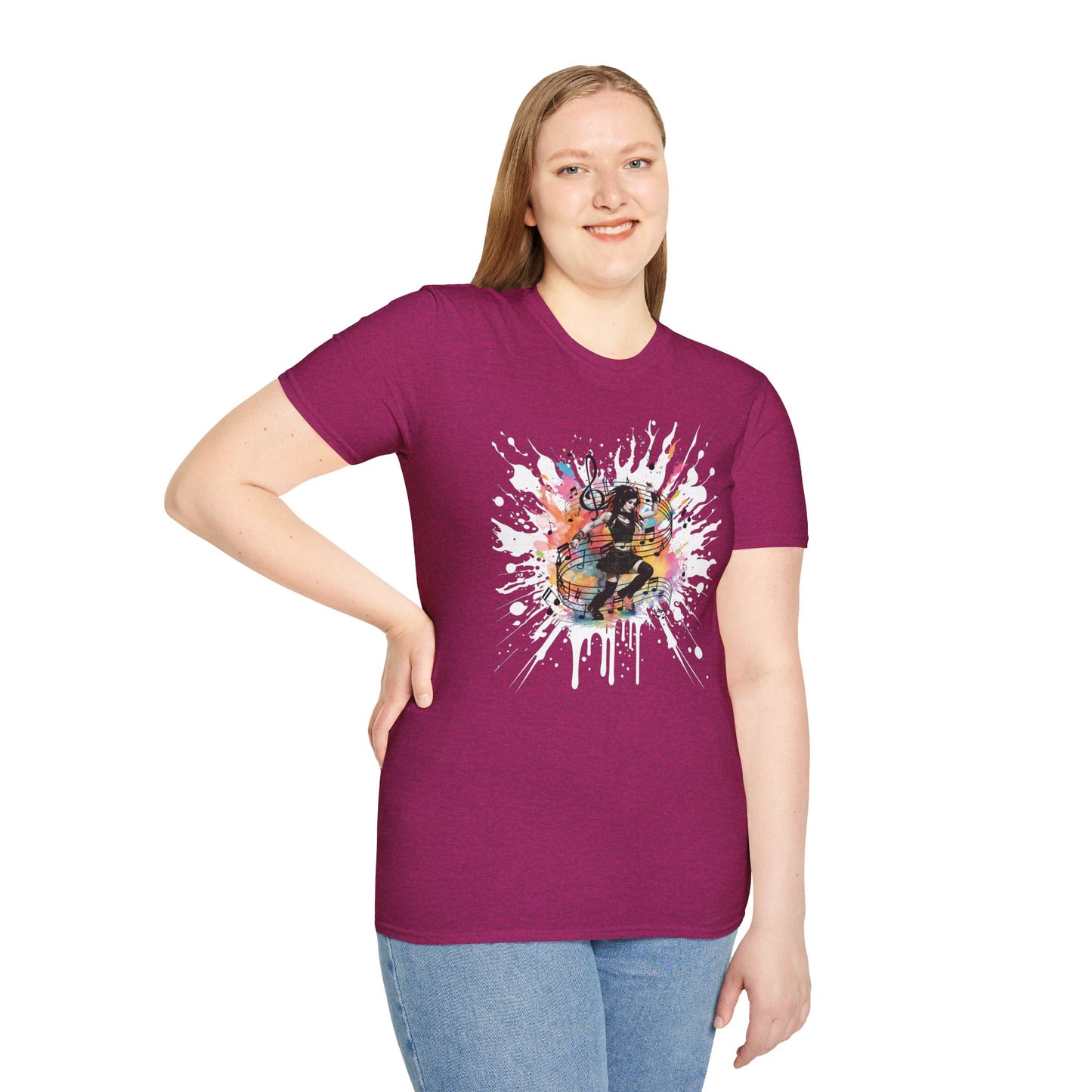 Colorful Music Brings Life Punk Dancer - Unisex Softstyle T-Shirt