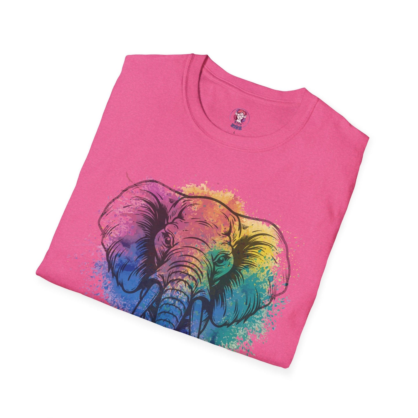 Wild Heart Collection - Elephant Color Splash Unisex Softstyle Graphic T-Shirt