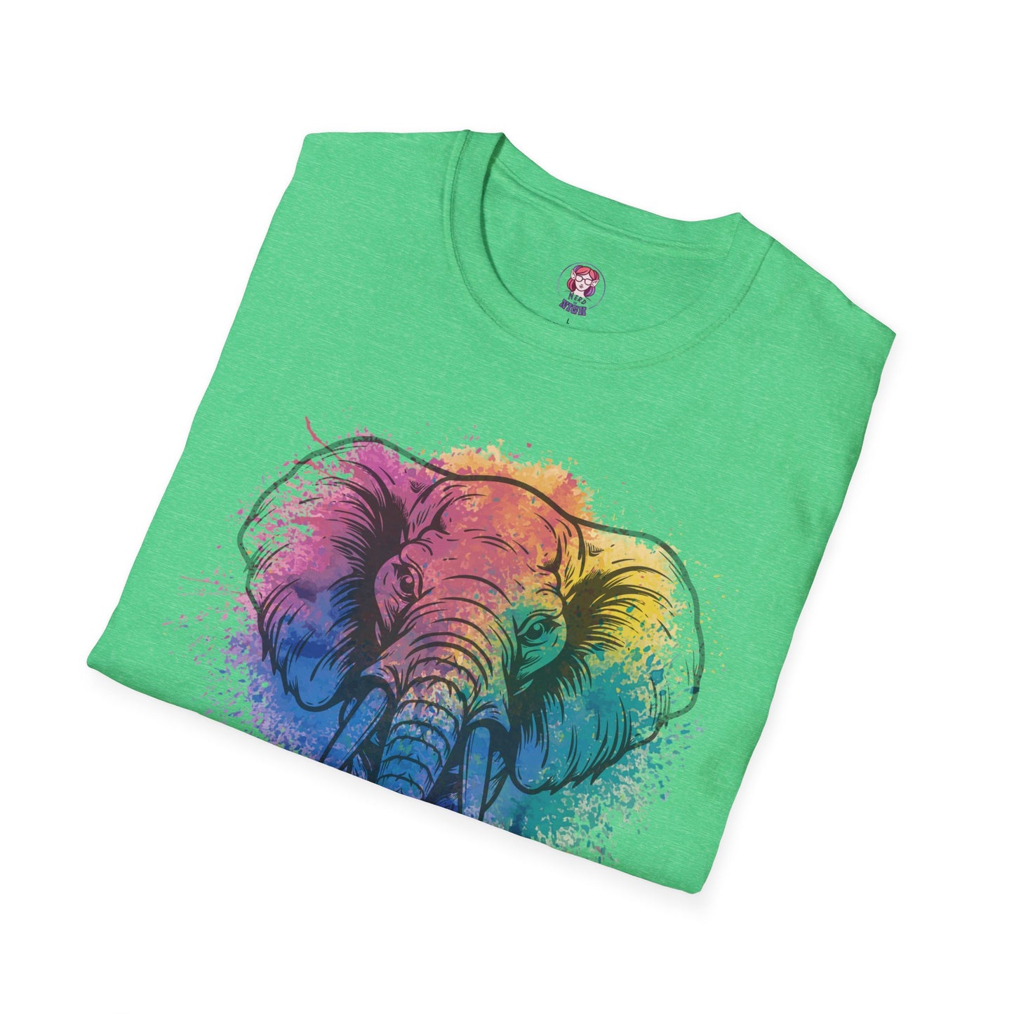 Wild Heart Collection - Elephant Color Splash Unisex Softstyle Graphic T-Shirt