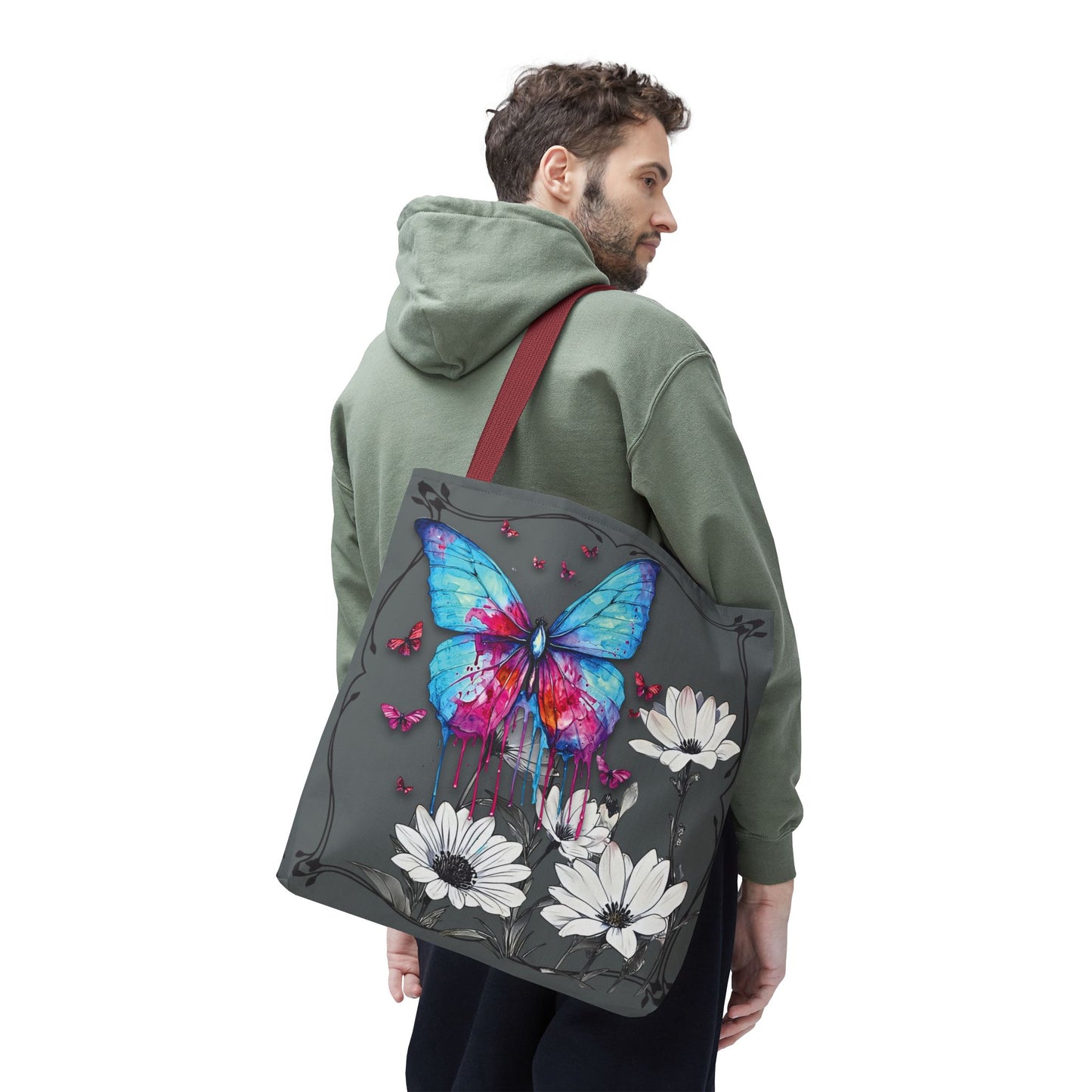 Painted Butterfly in Black and White Tote Bag
