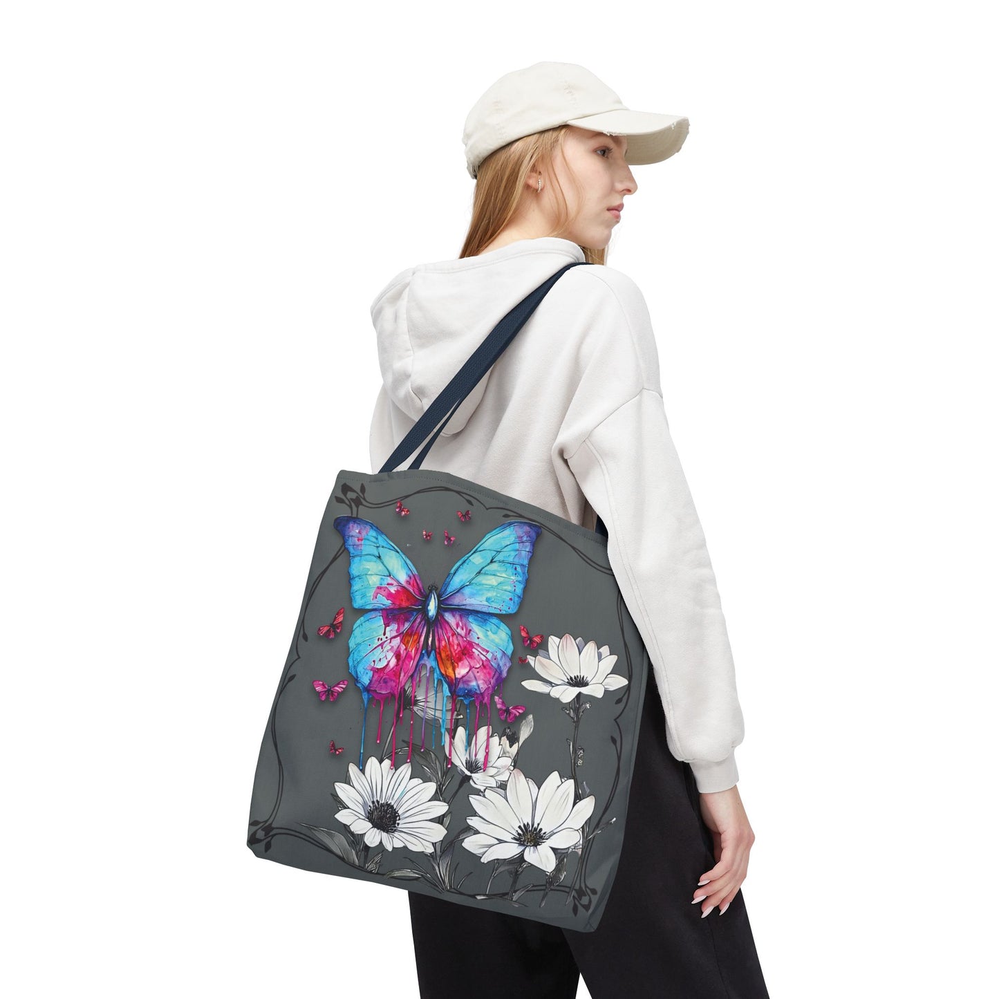 Painted Butterfly in Black and White Tote Bag