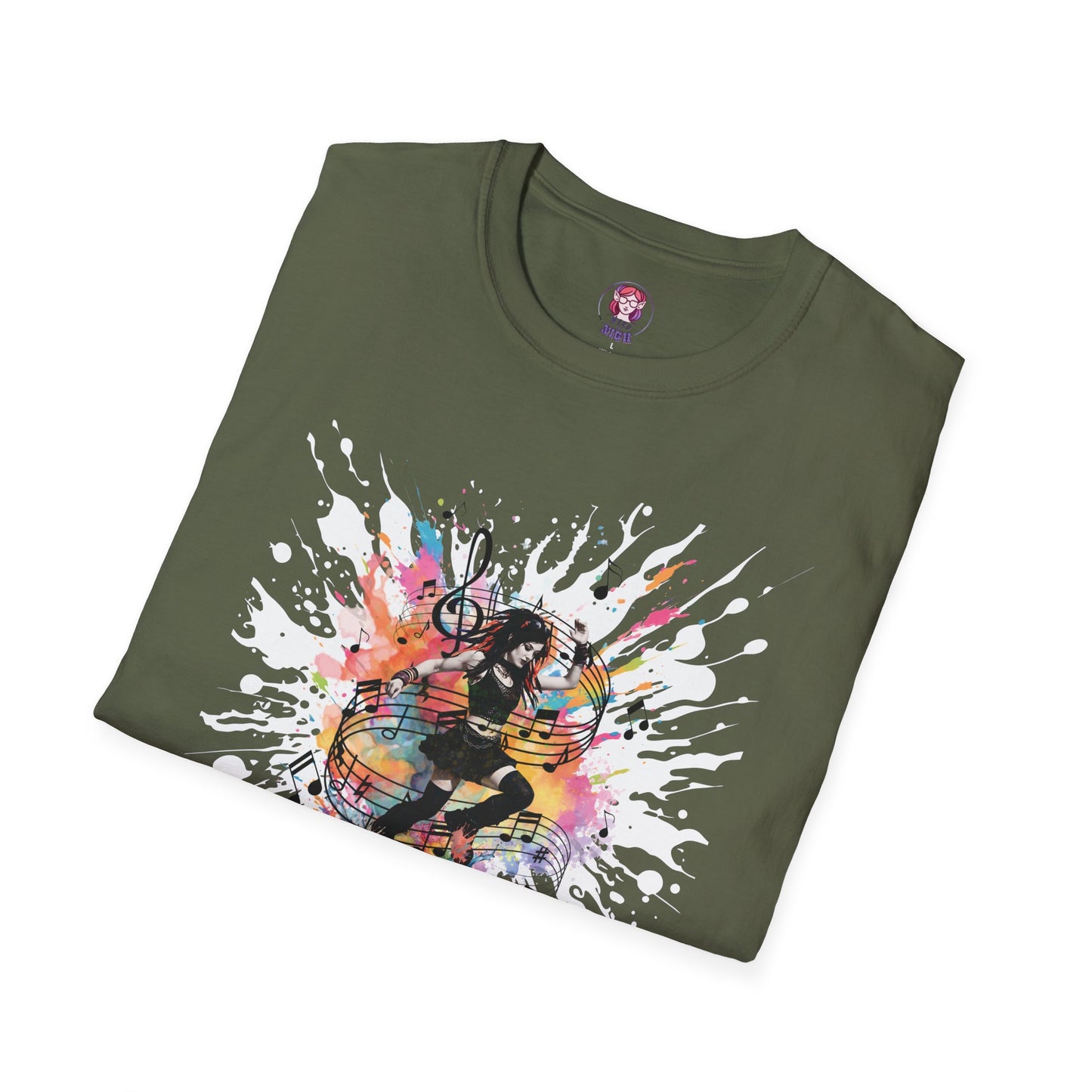 Colorful Music Brings Life Punk Dancer - Unisex Softstyle T-Shirt
