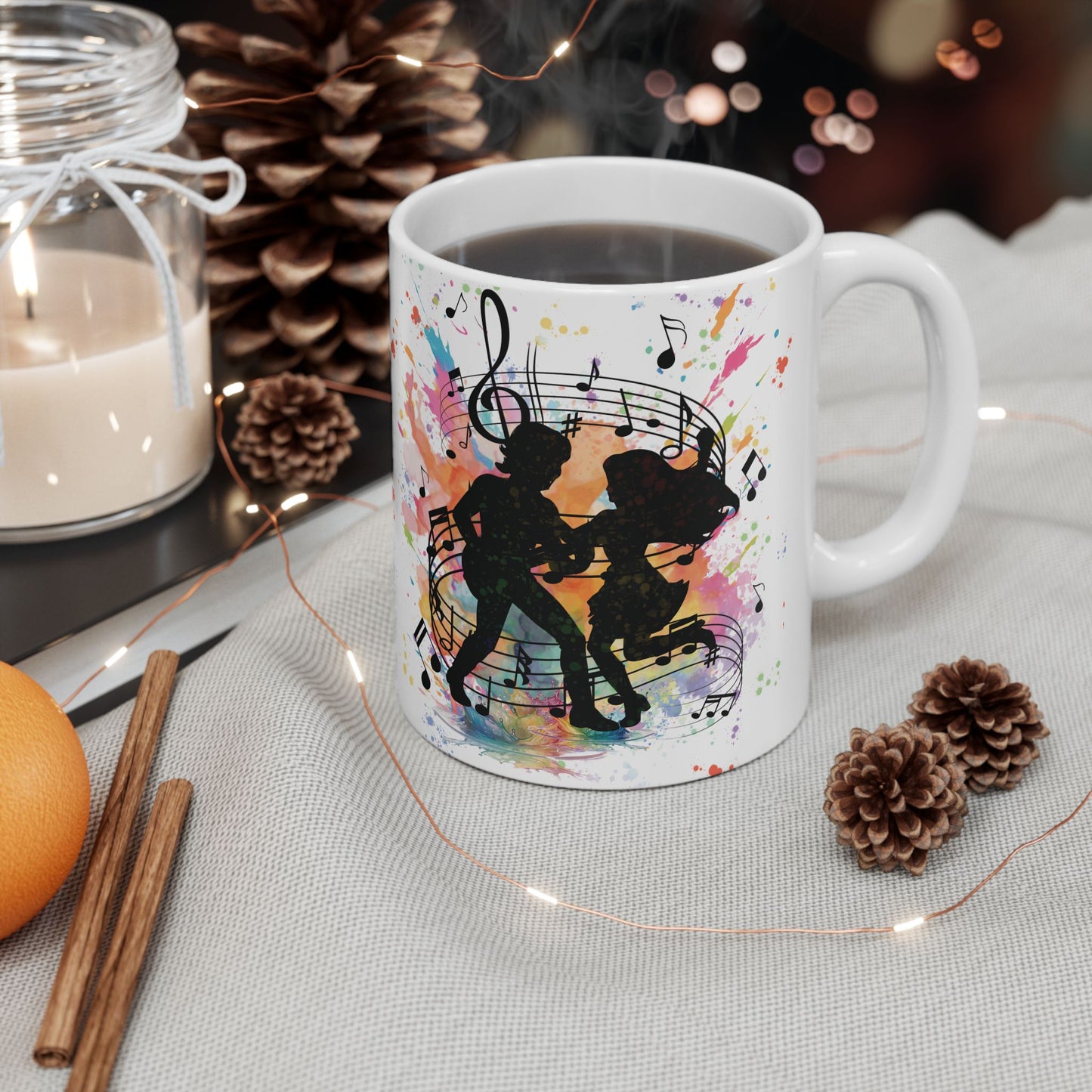 Color Artistic Music Inspired Ceramic Mug | Perfect Gift for Musicians, Coffee Lovers, Art Enthusiasts