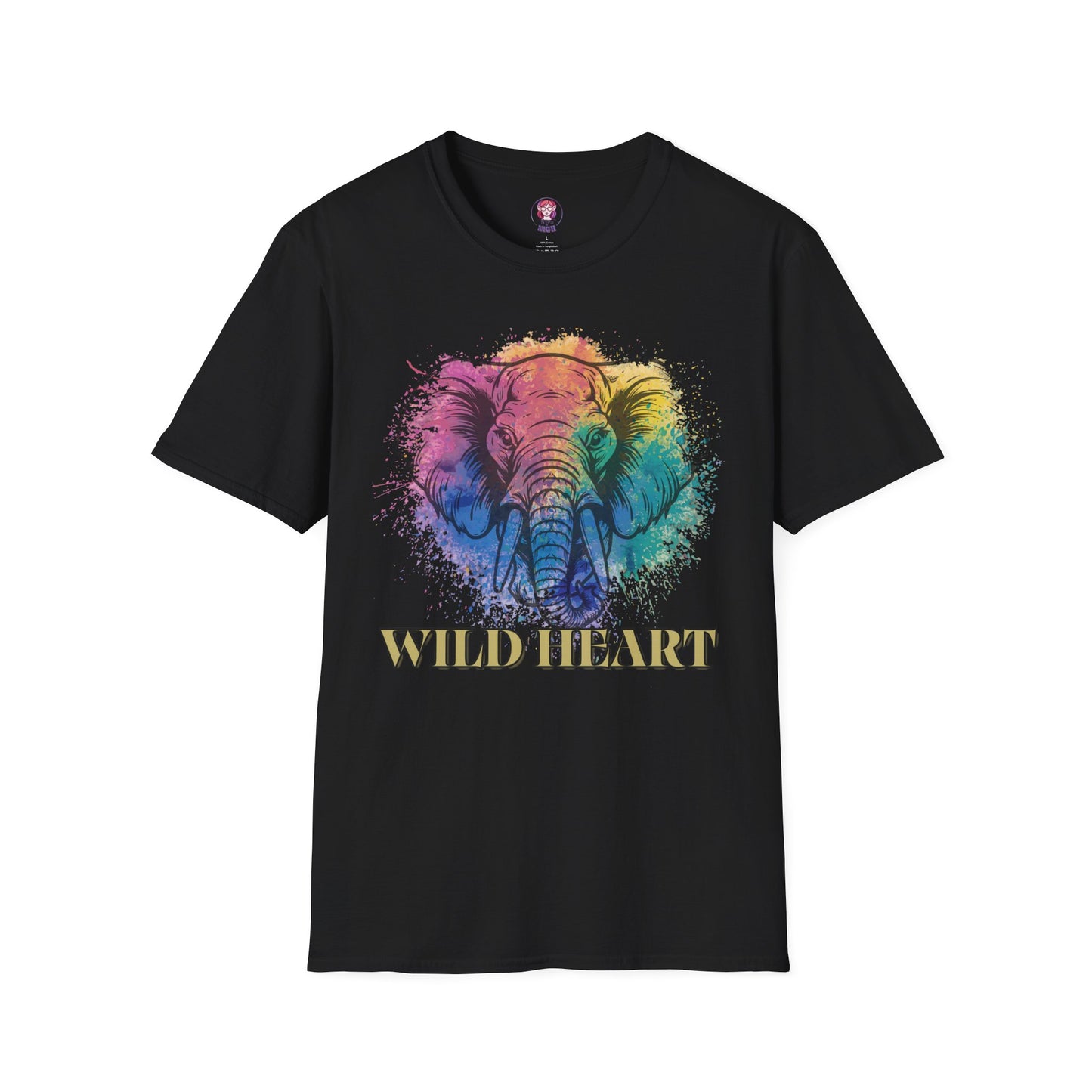 Wild Heart Collection - Elephant Color Splash Unisex Softstyle Graphic T-Shirt