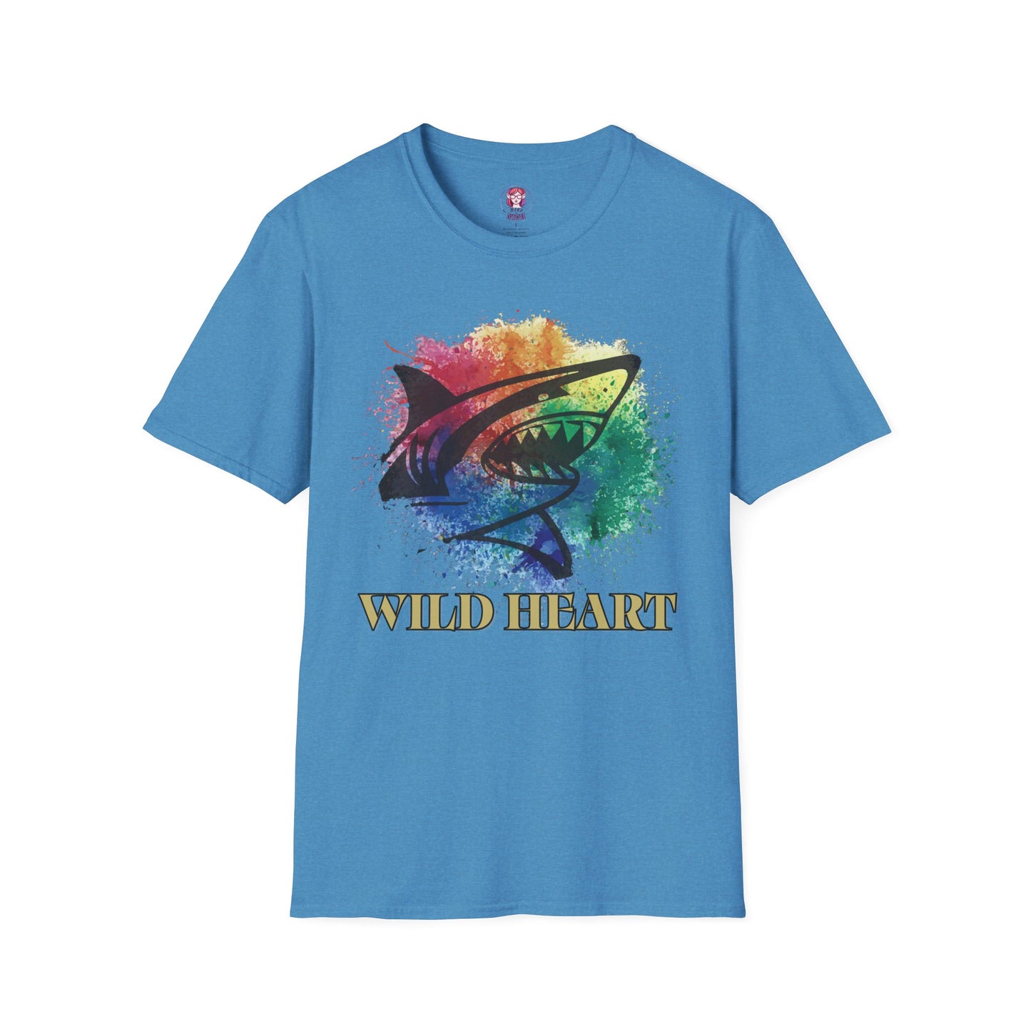Wild Heart Collection - Shark Color Splash Unisex Softstyle Graphic T-Shirt