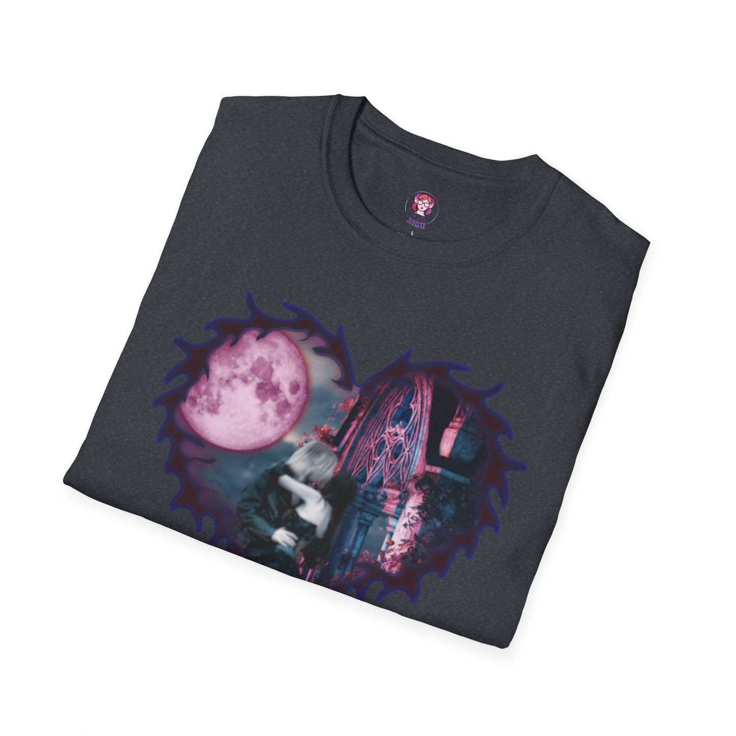 Gothic Couple Under the Moon - Unisex Softstyle T-Shirt