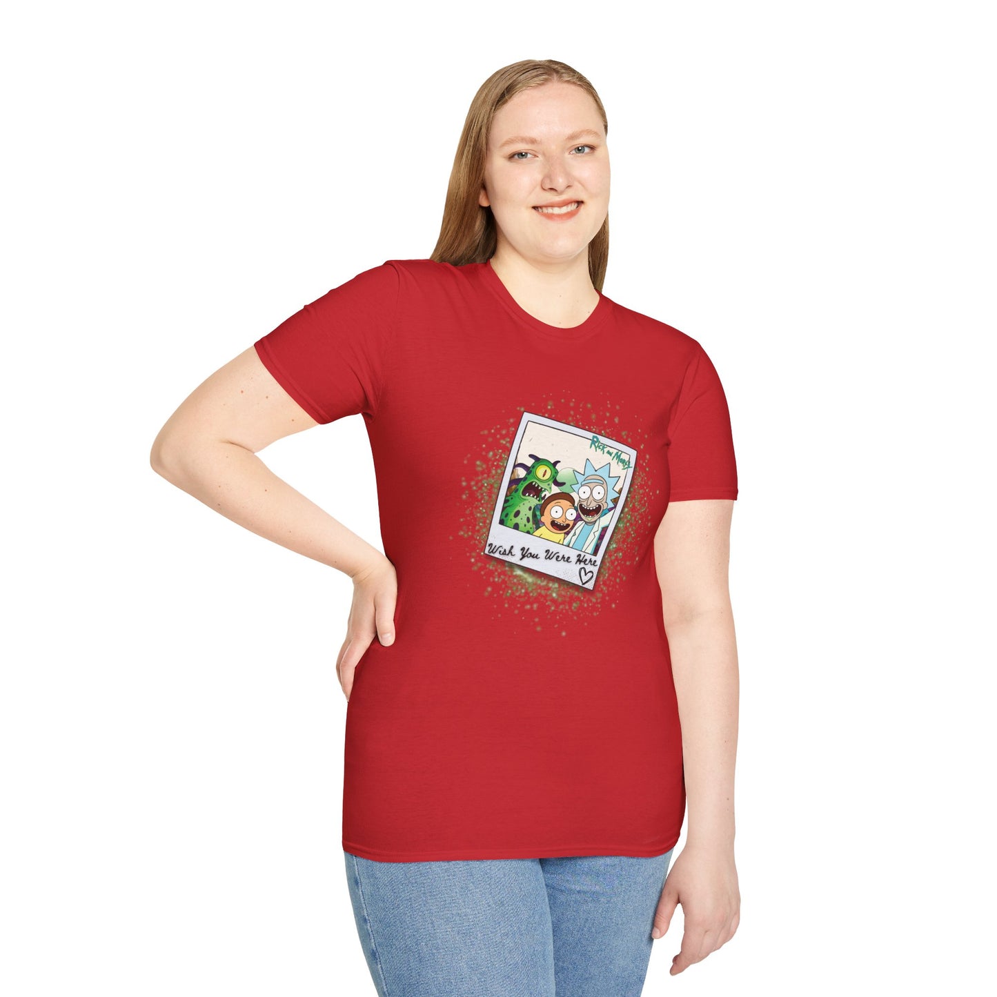 Rick & Morty Polaroid - Wish You Were Here - Unisex Softstyle T-Shirt