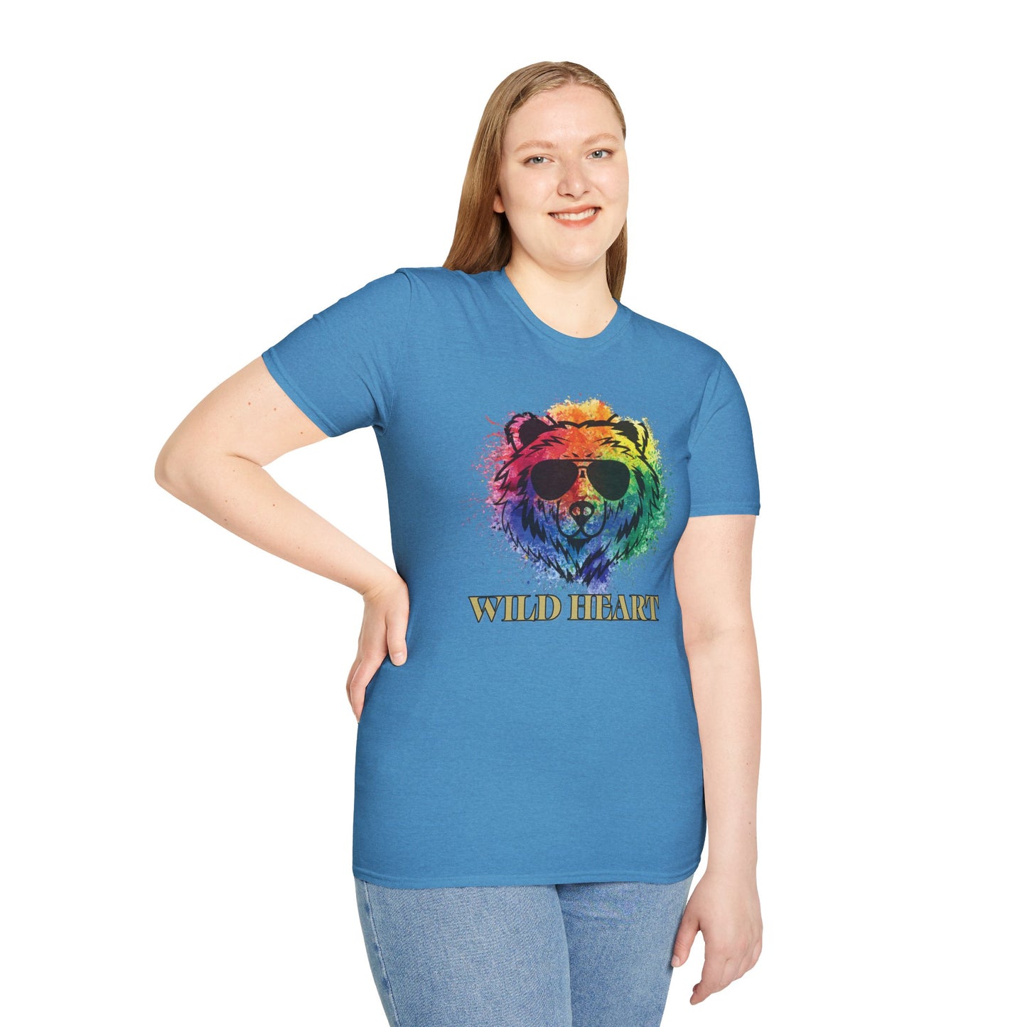 Wild Heart Collection - Bear Color Splash Unisex Softstyle Graphic T-Shirt