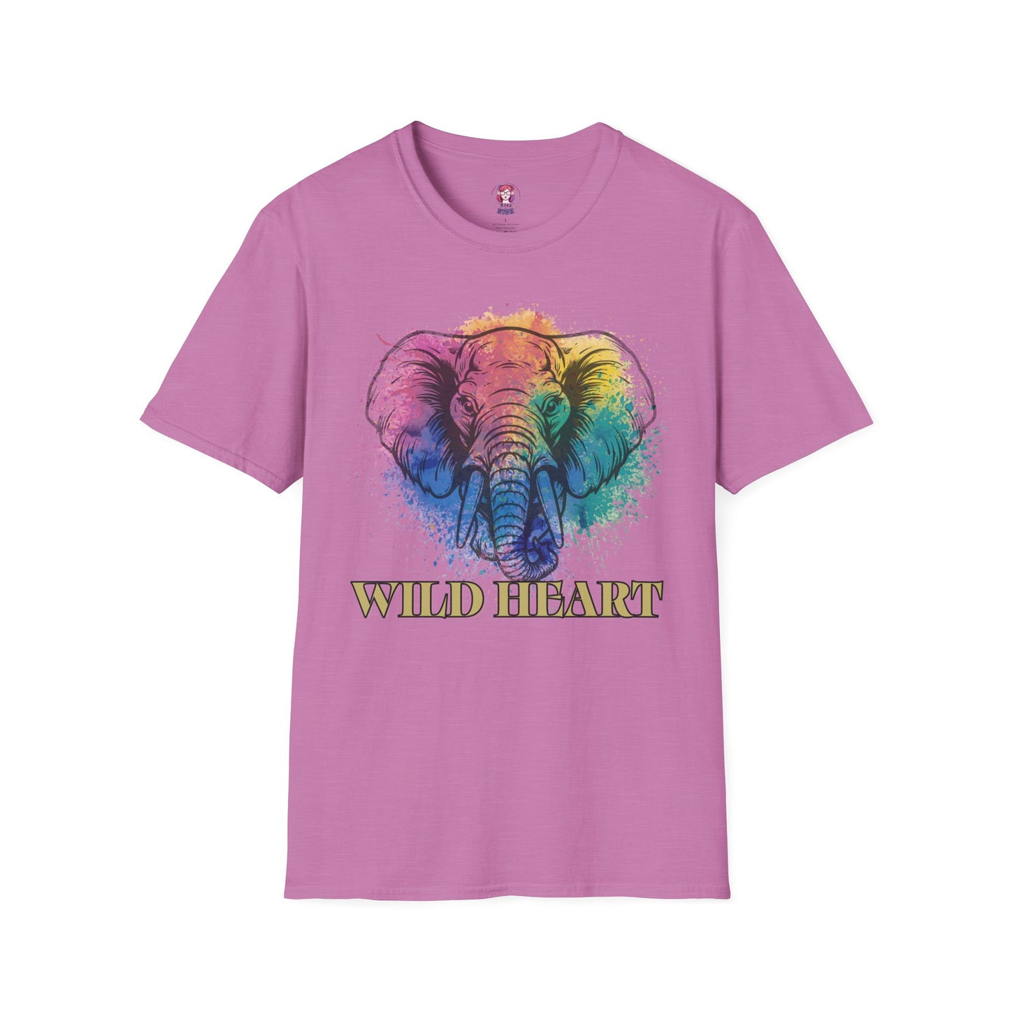 Wild Heart Collection - Elephant Color Splash Unisex Softstyle Graphic T-Shirt