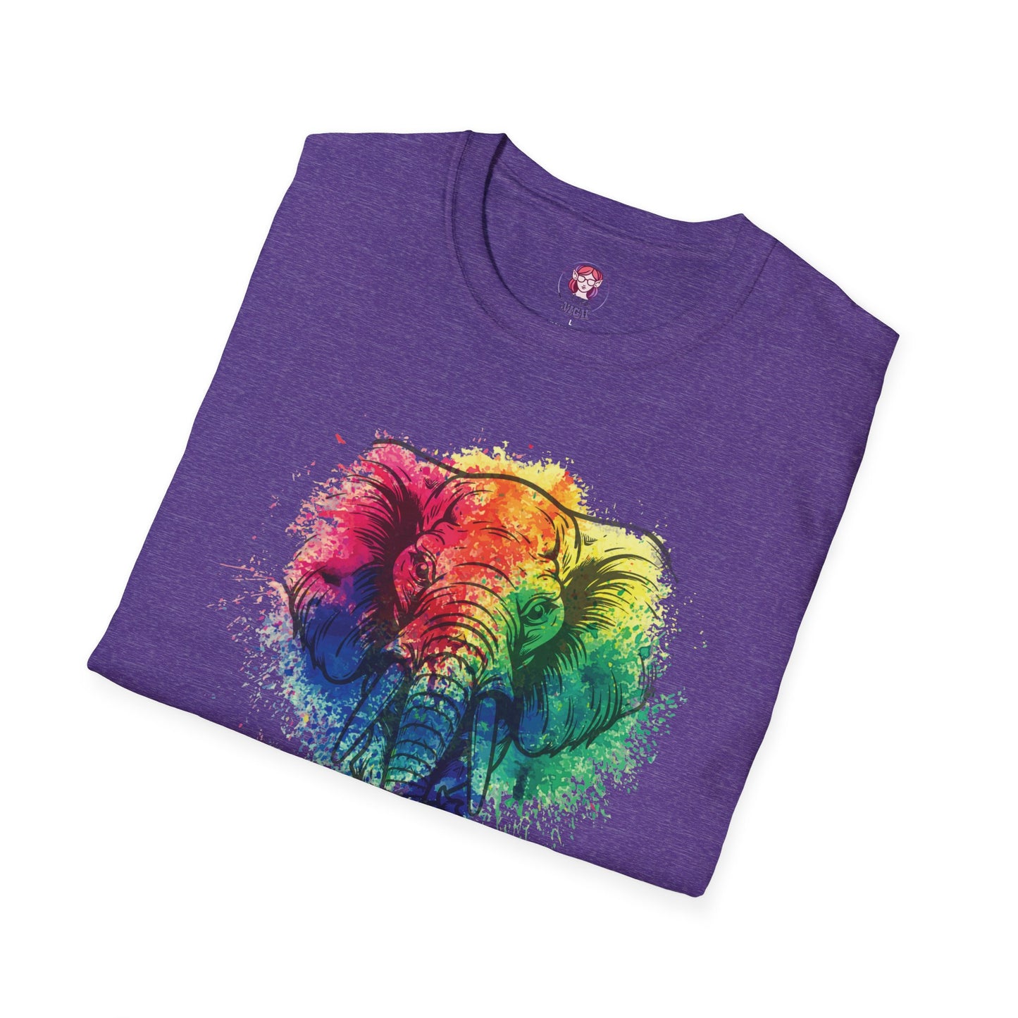 Wild Heart Collection - Elephant Color Splash Unisex Softstyle Graphic T-Shirt