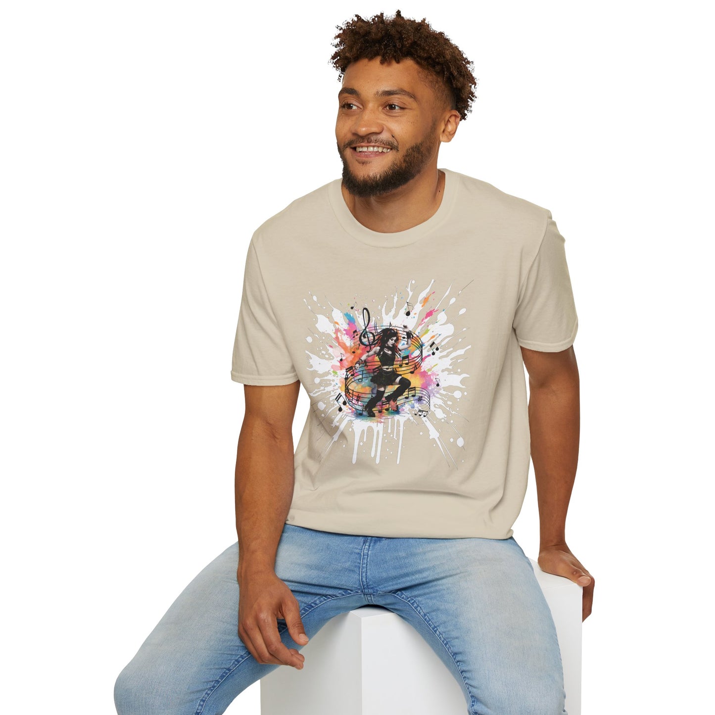 Colorful Music Brings Life Punk Dancer - Unisex Softstyle T-Shirt