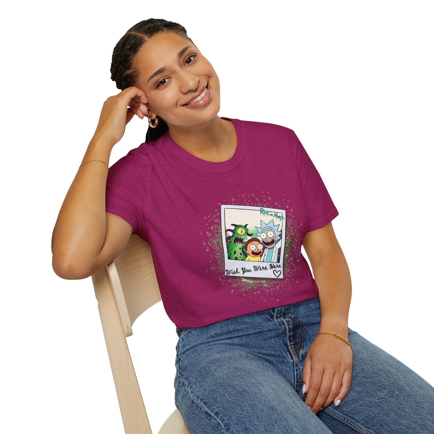 Rick & Morty Polaroid - Wish You Were Here - Unisex Softstyle T-Shirt