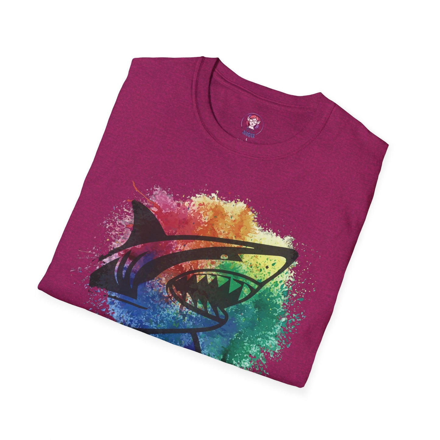 Wild Heart Collection - Shark Color Splash Unisex Softstyle Graphic T-Shirt
