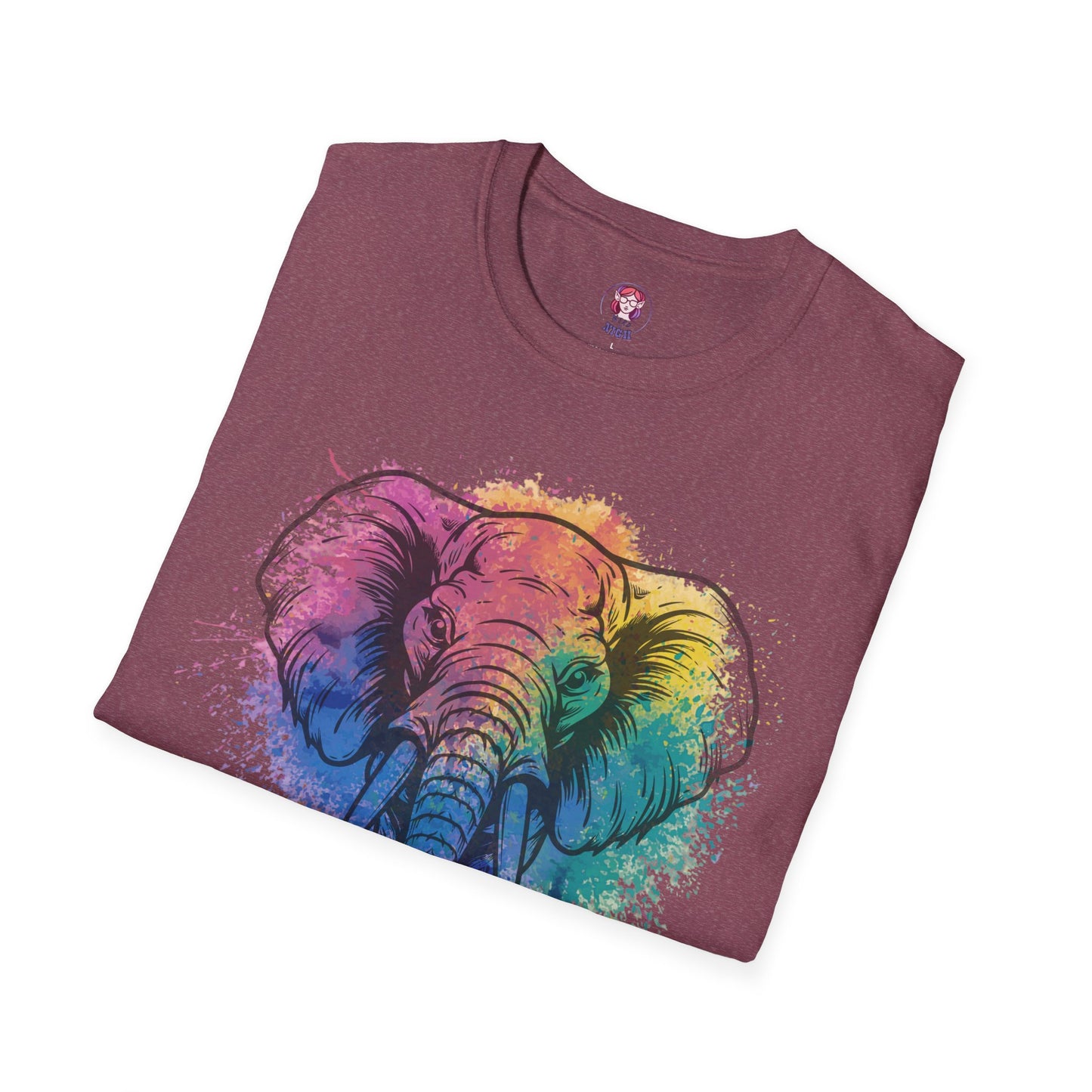 Wild Heart Collection - Elephant Color Splash Unisex Softstyle Graphic T-Shirt