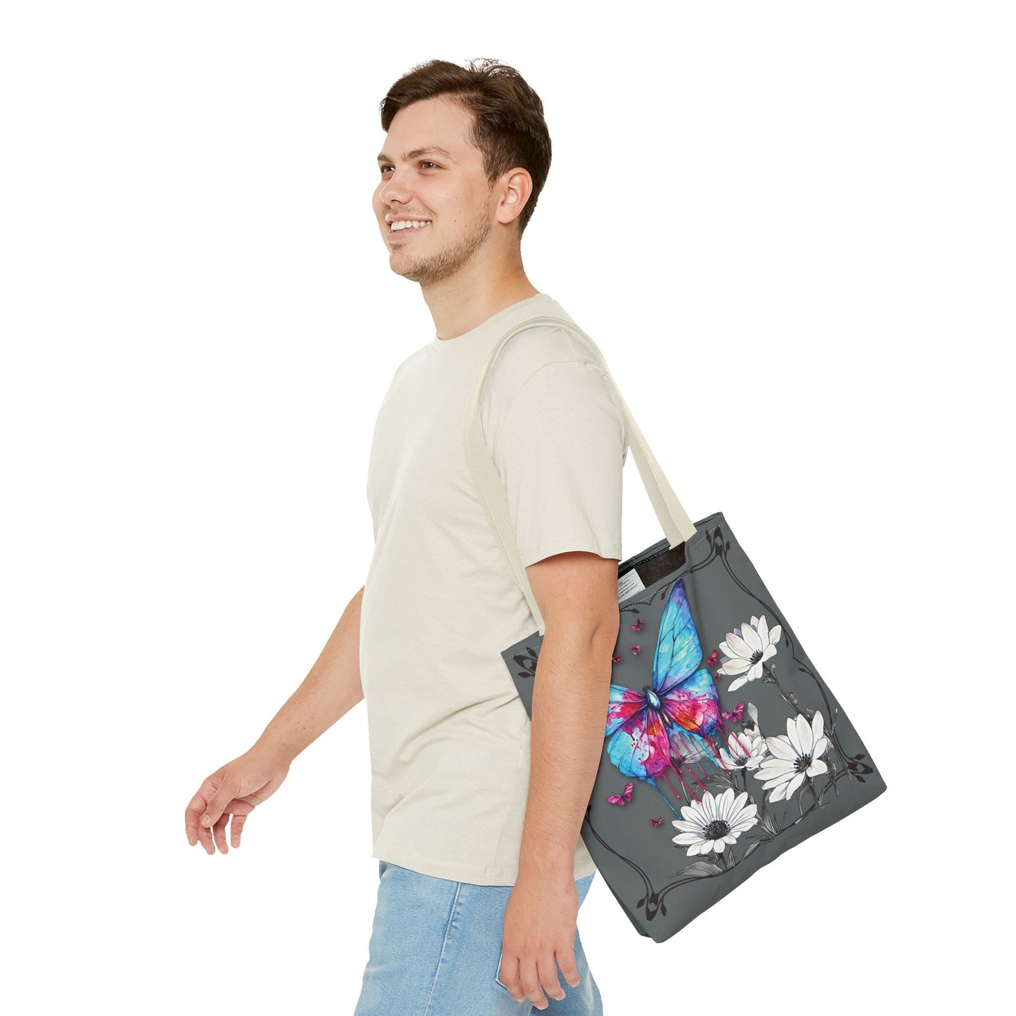 Painted Butterfly in Black and White Tote Bag