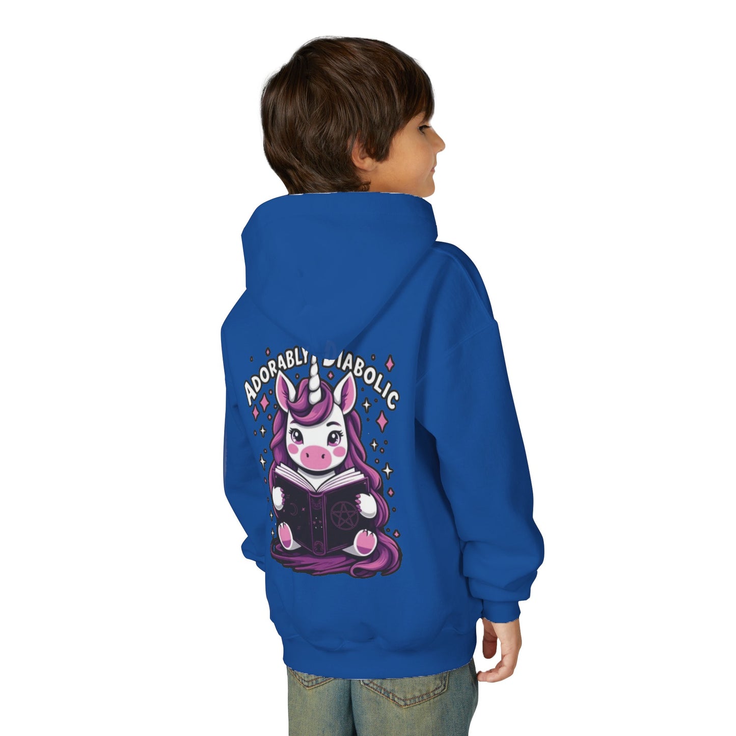 Adorably Diabolic Unicorn Magic - Youth Heavy Blend Hooded Sweatshirt