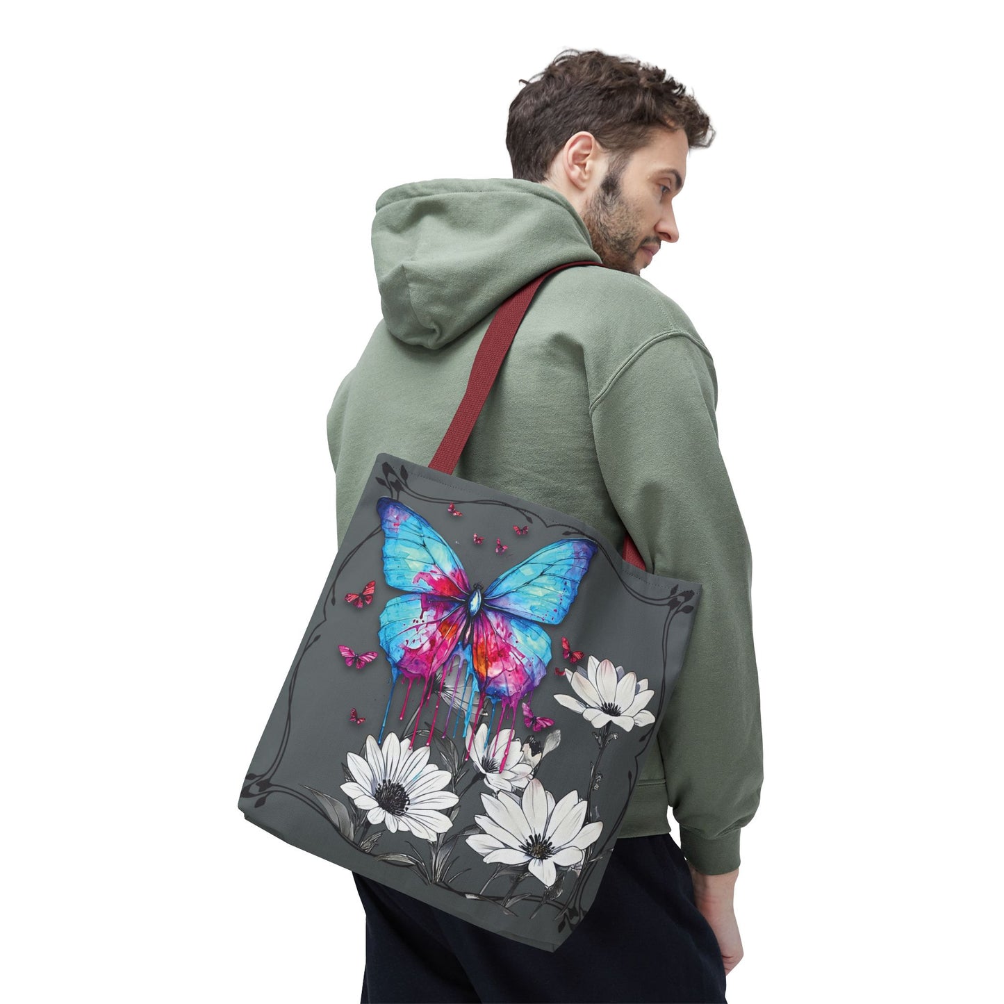 Painted Butterfly in Black and White Tote Bag