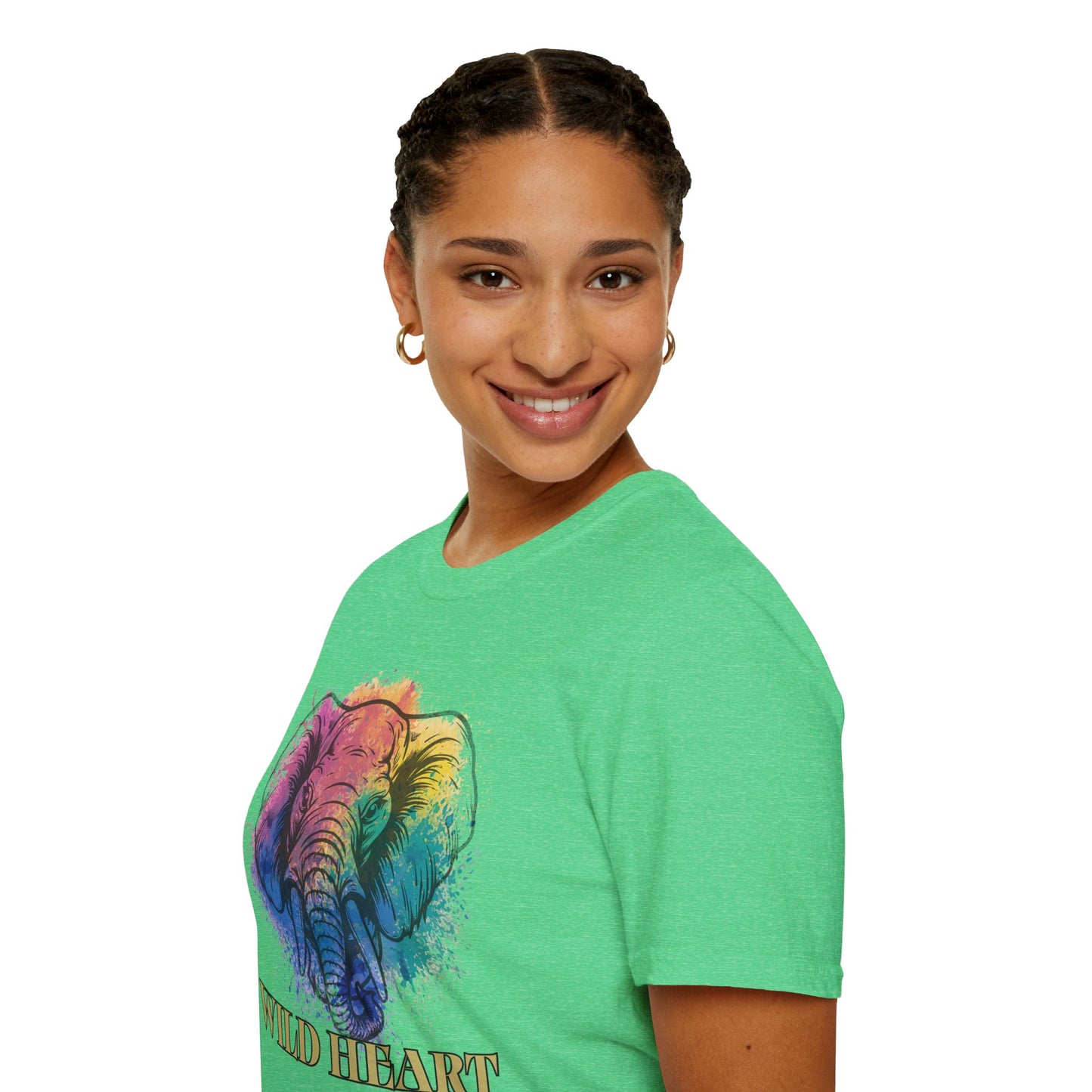 Wild Heart Collection - Elephant Color Splash Unisex Softstyle Graphic T-Shirt