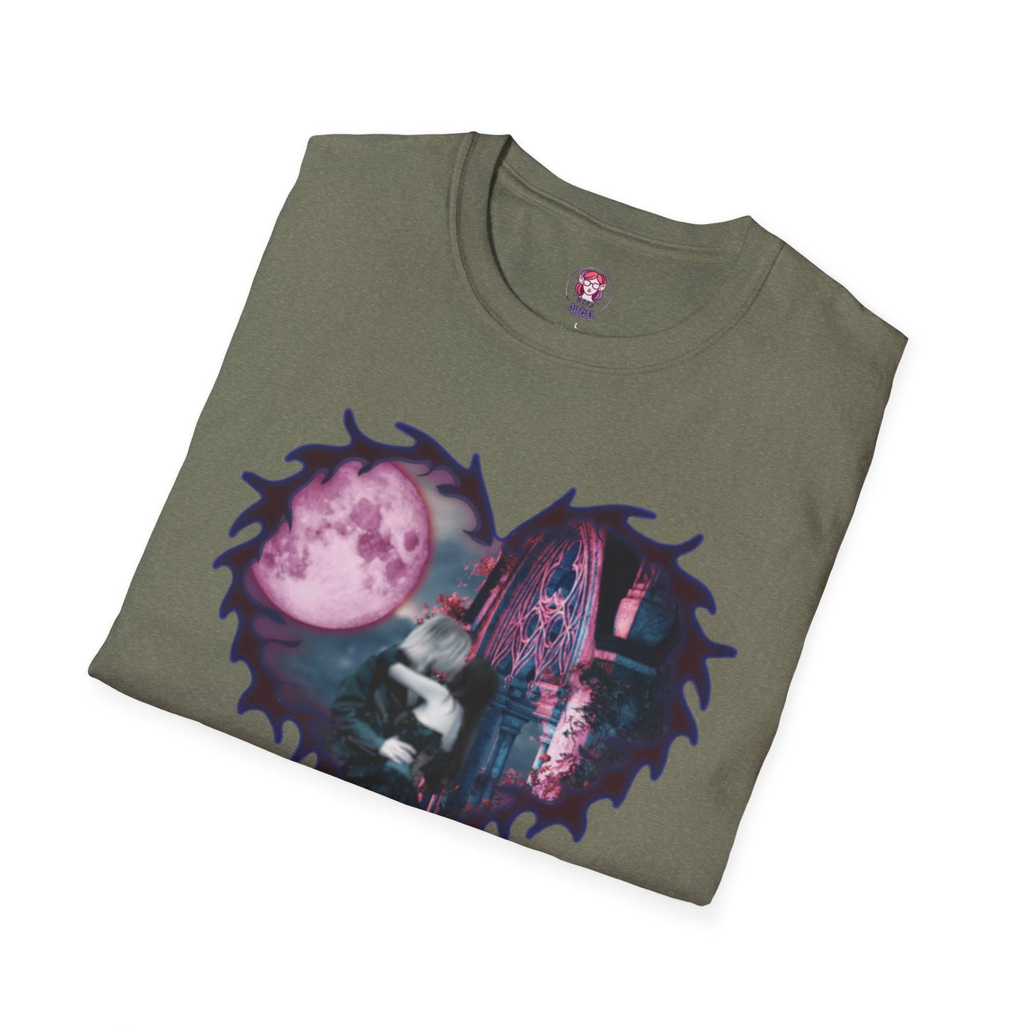 Gothic Couple Under the Moon - Unisex Softstyle T-Shirt