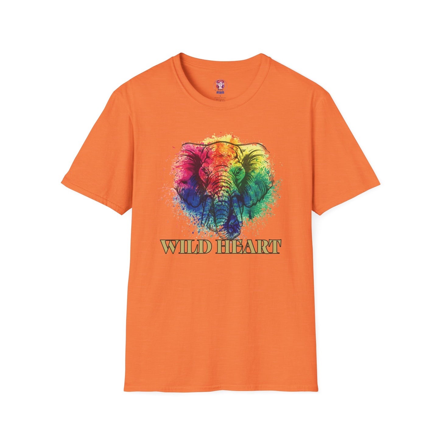 Wild Heart Collection - Elephant Color Splash Unisex Softstyle Graphic T-Shirt