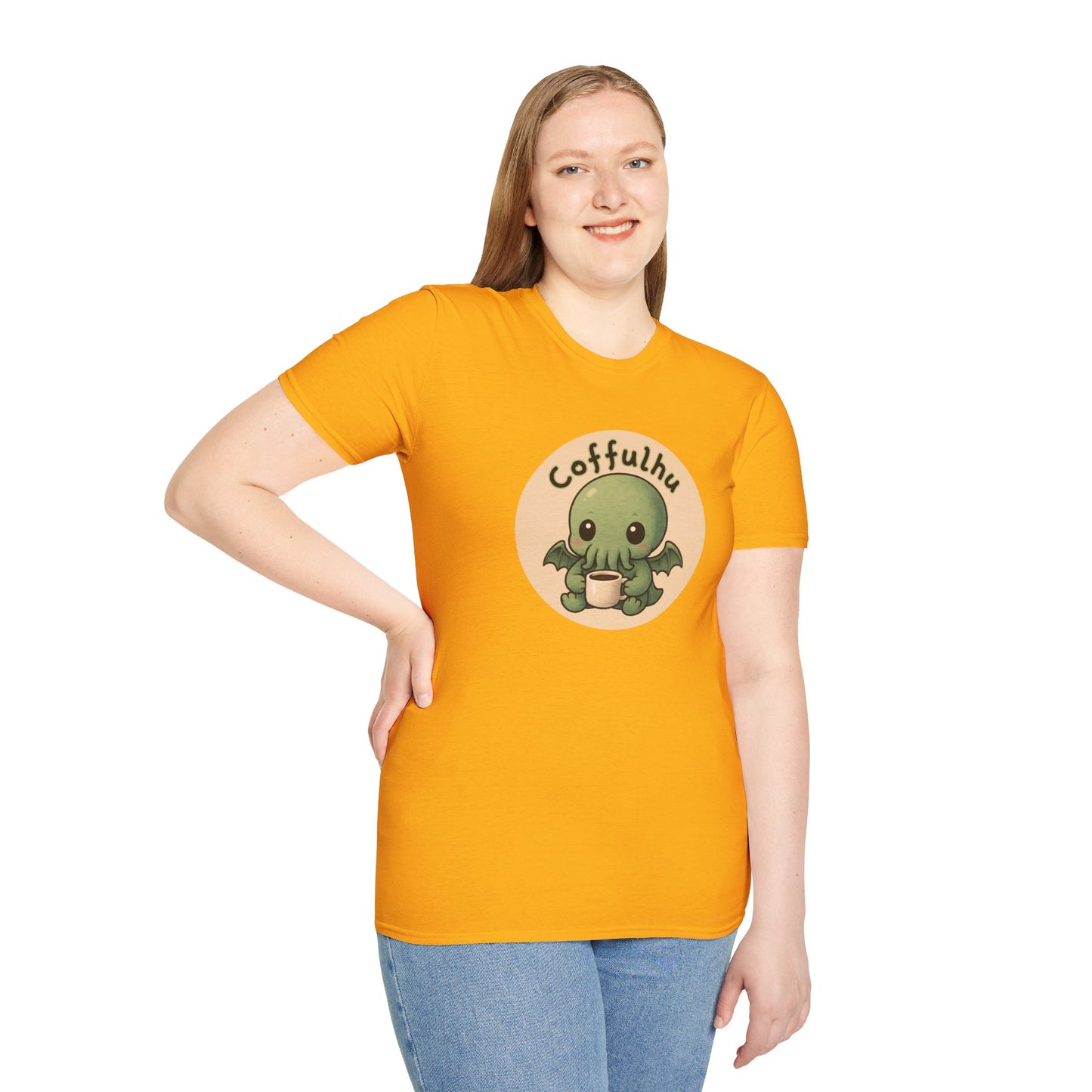 Cthulhu Coffulhu Coffee Pun - Unisex Softstyle T-Shirt