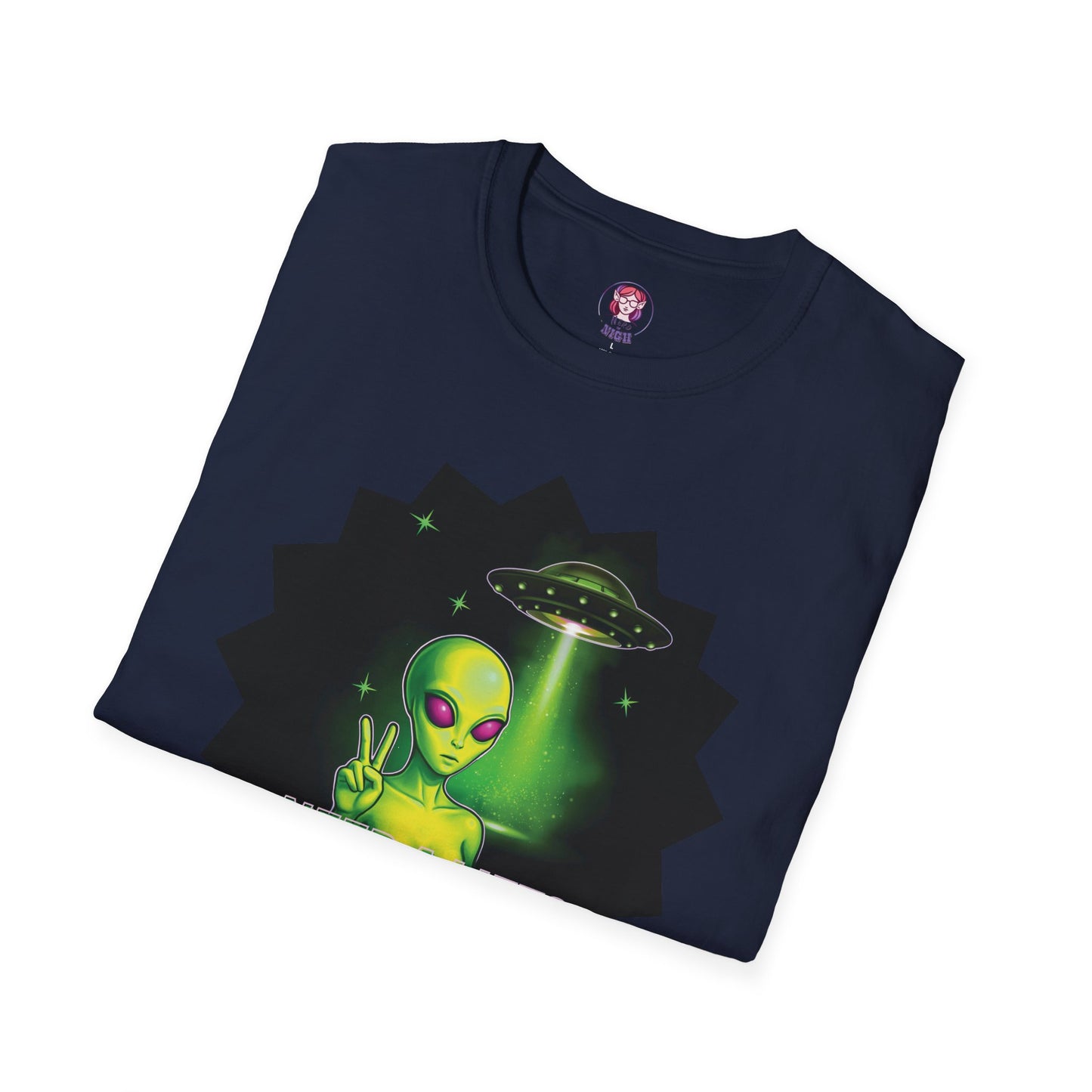Cool Alien Peace Sign - Need a Lift - Unisex Softstyle T-Shirt