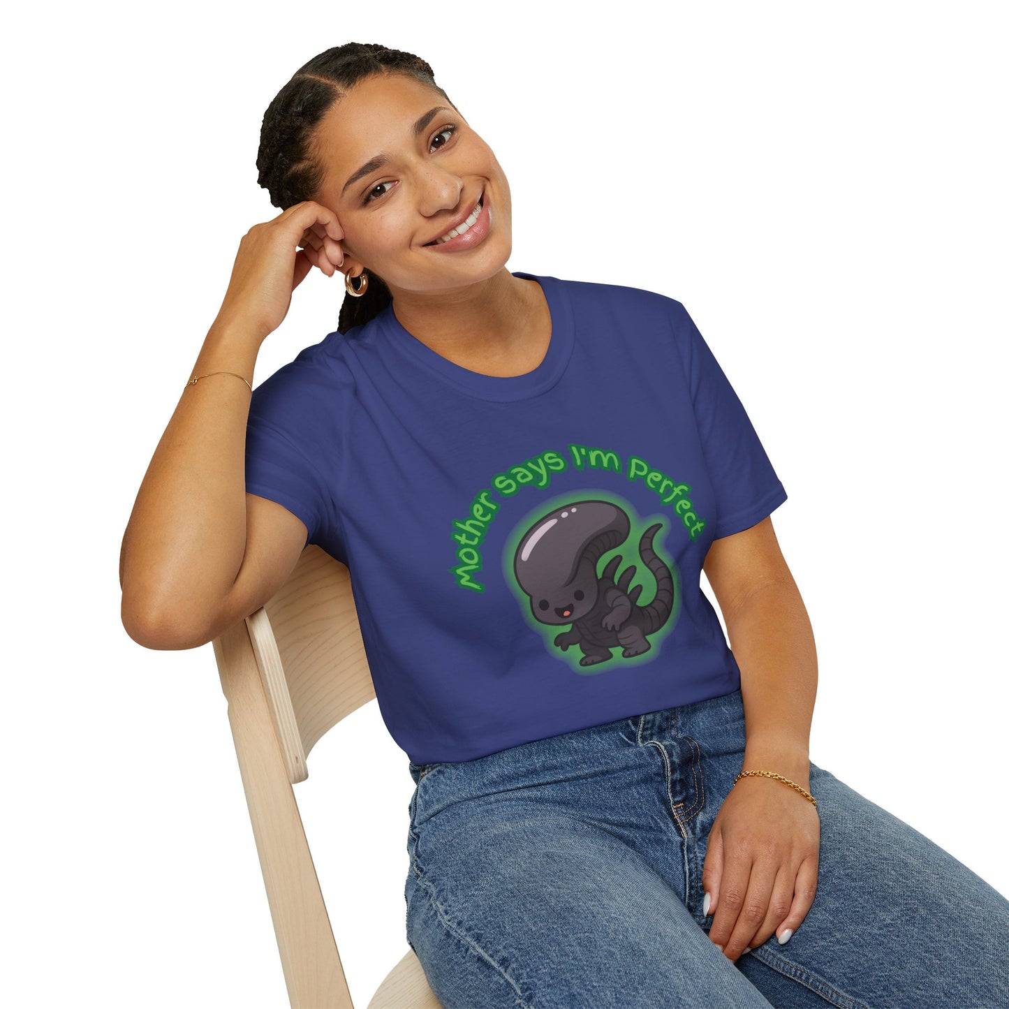 Alien Cute Xenomorph I'm Perfect - Unisex Softstyle T-Shirt