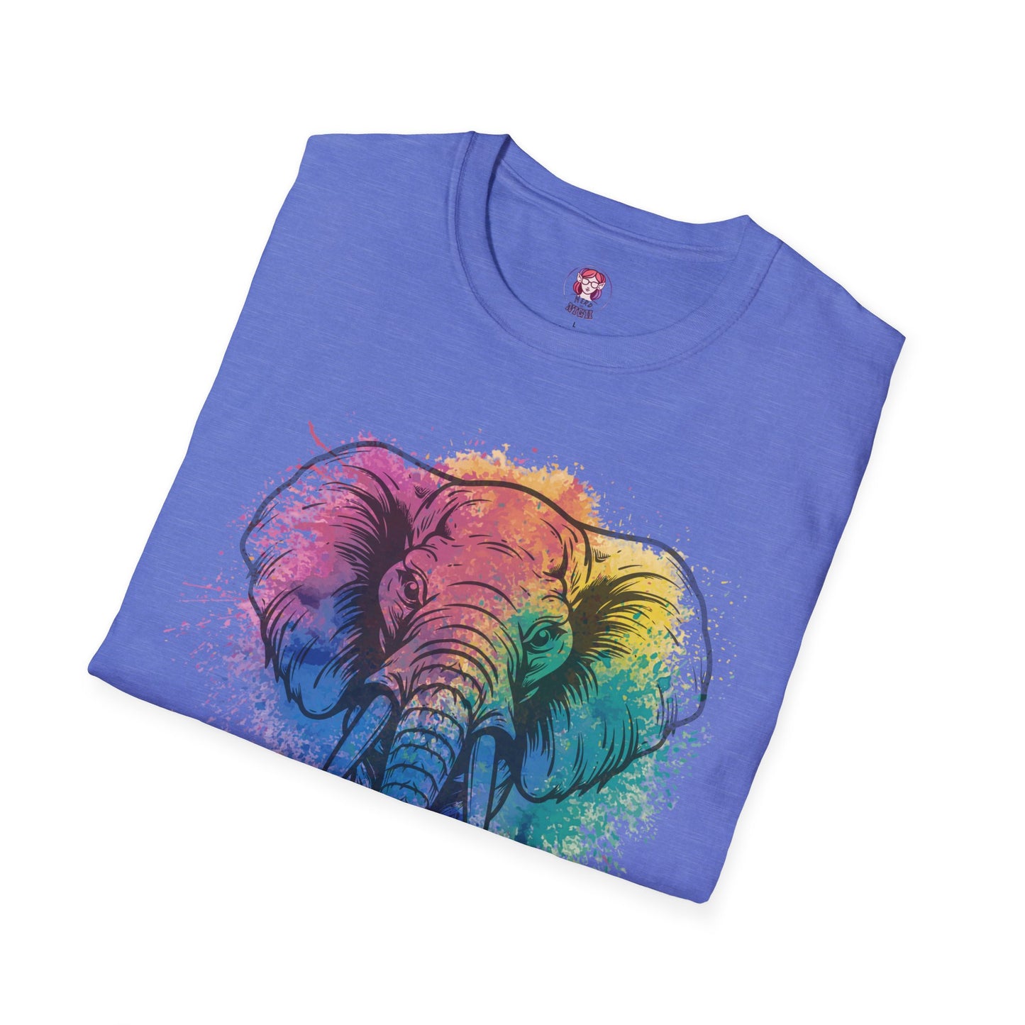 Wild Heart Collection - Elephant Color Splash Unisex Softstyle Graphic T-Shirt