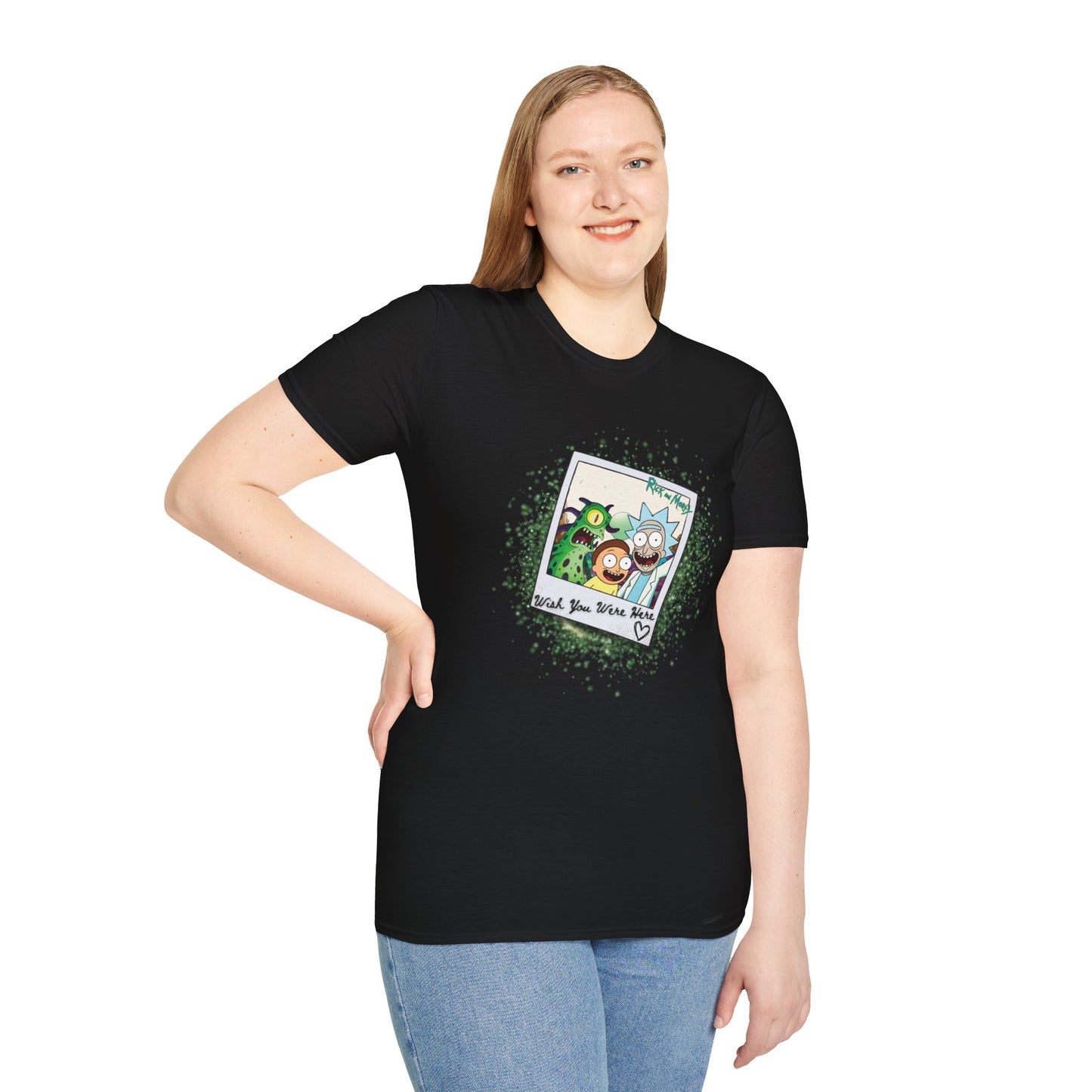 Rick & Morty Polaroid - Wish You Were Here - Unisex Softstyle T-Shirt