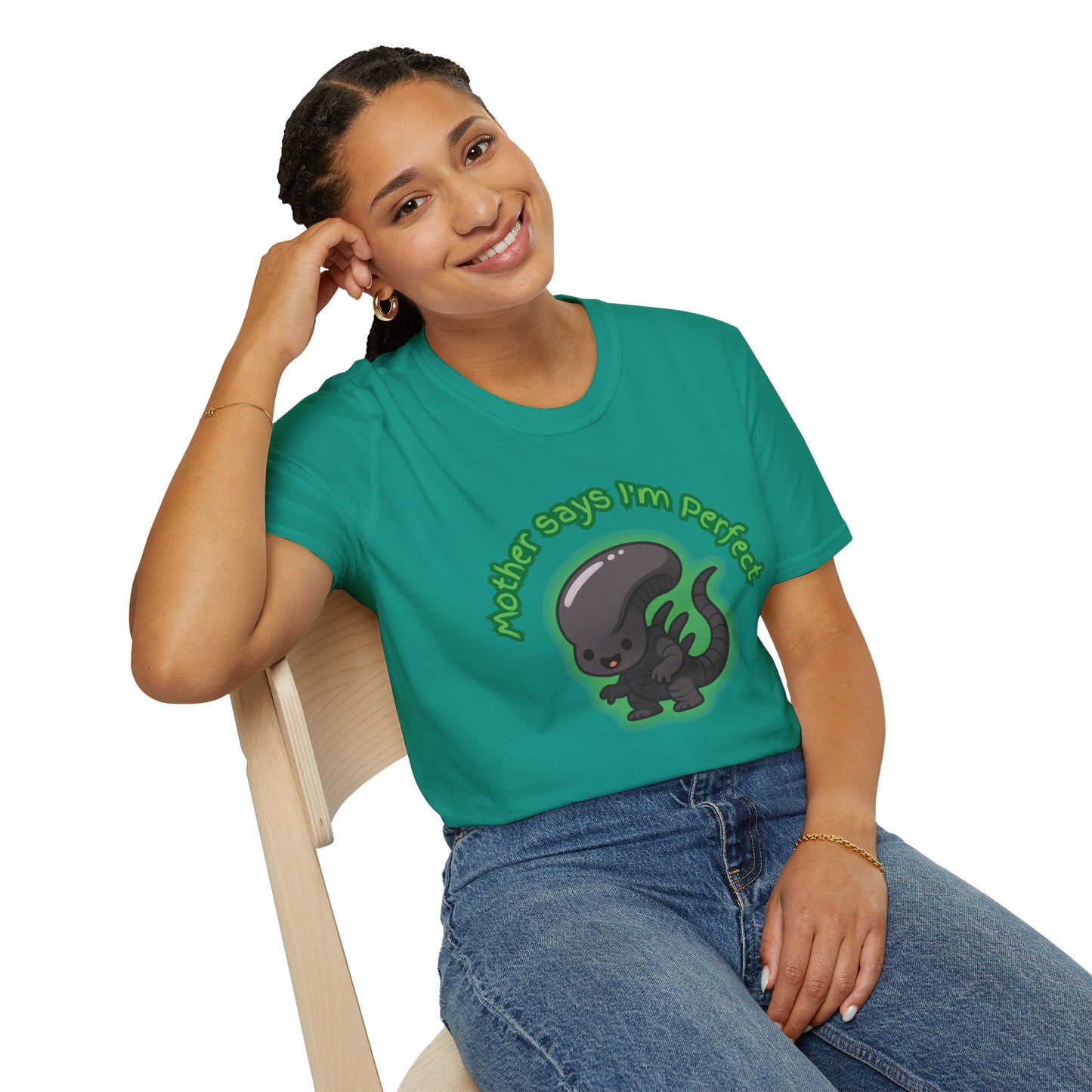 Alien Cute Xenomorph I'm Perfect - Unisex Softstyle T-Shirt