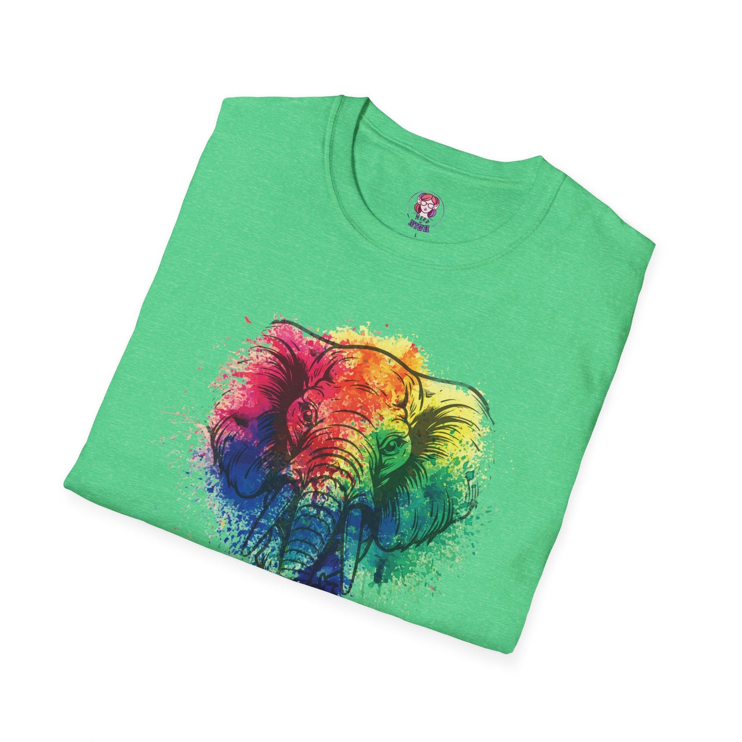 Wild Heart Collection - Elephant Color Splash Unisex Softstyle Graphic T-Shirt
