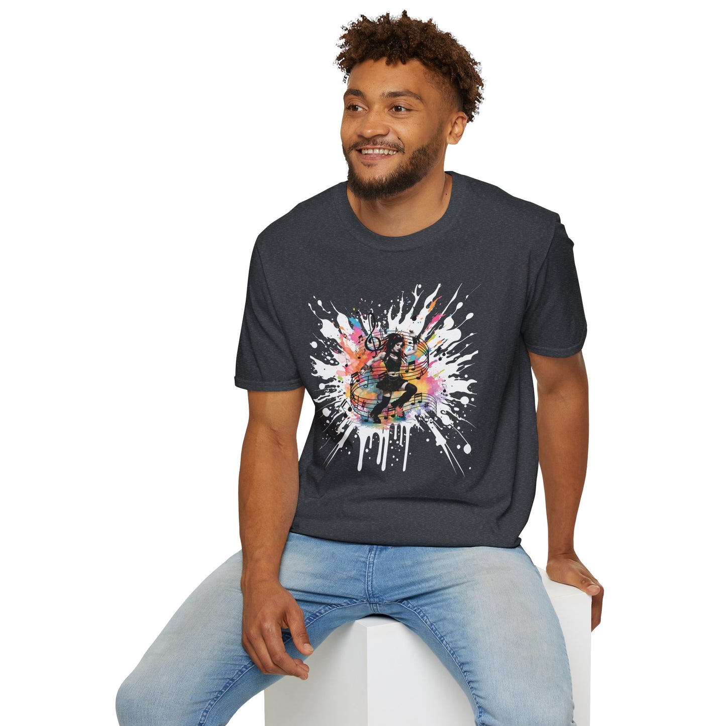 Colorful Music Brings Life Punk Dancer - Unisex Softstyle T-Shirt