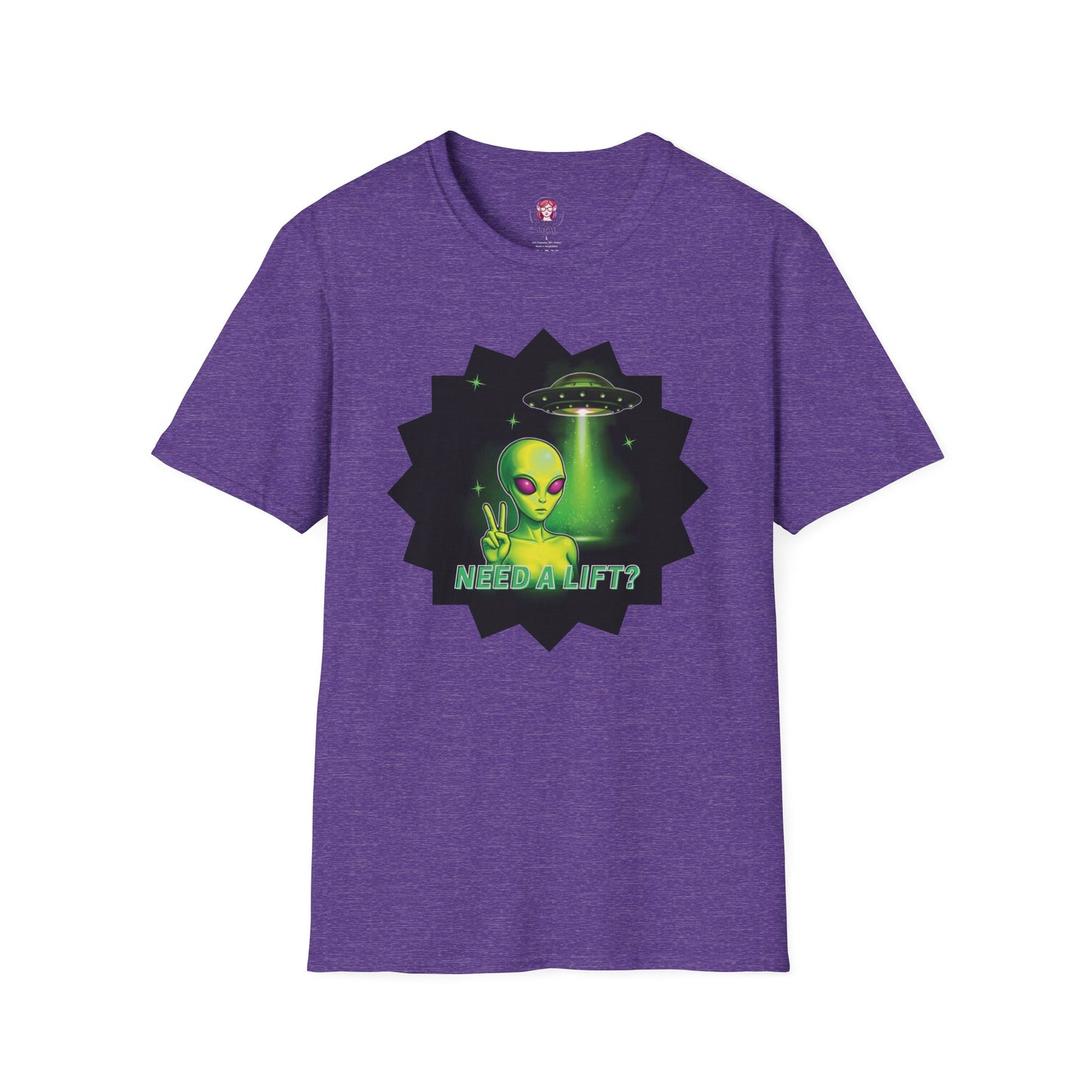 Cool Alien Peace Sign - Need a Lift - Unisex Softstyle T-Shirt