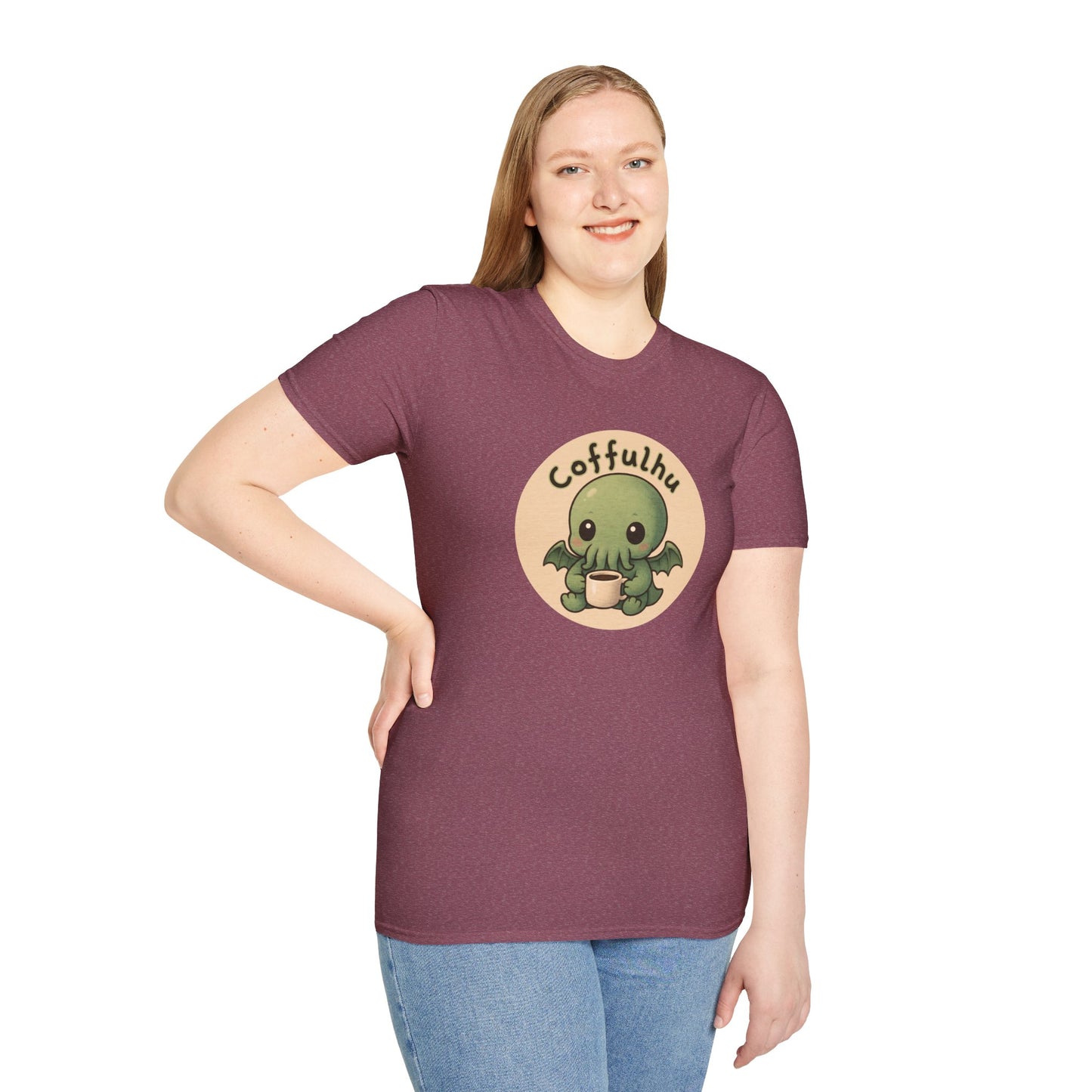 Cthulhu Coffulhu Coffee Pun - Unisex Softstyle T-Shirt