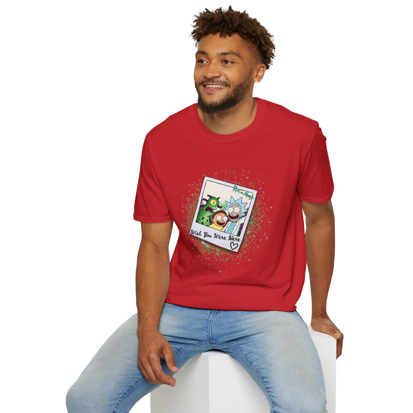 Rick & Morty Polaroid - Wish You Were Here - Unisex Softstyle T-Shirt