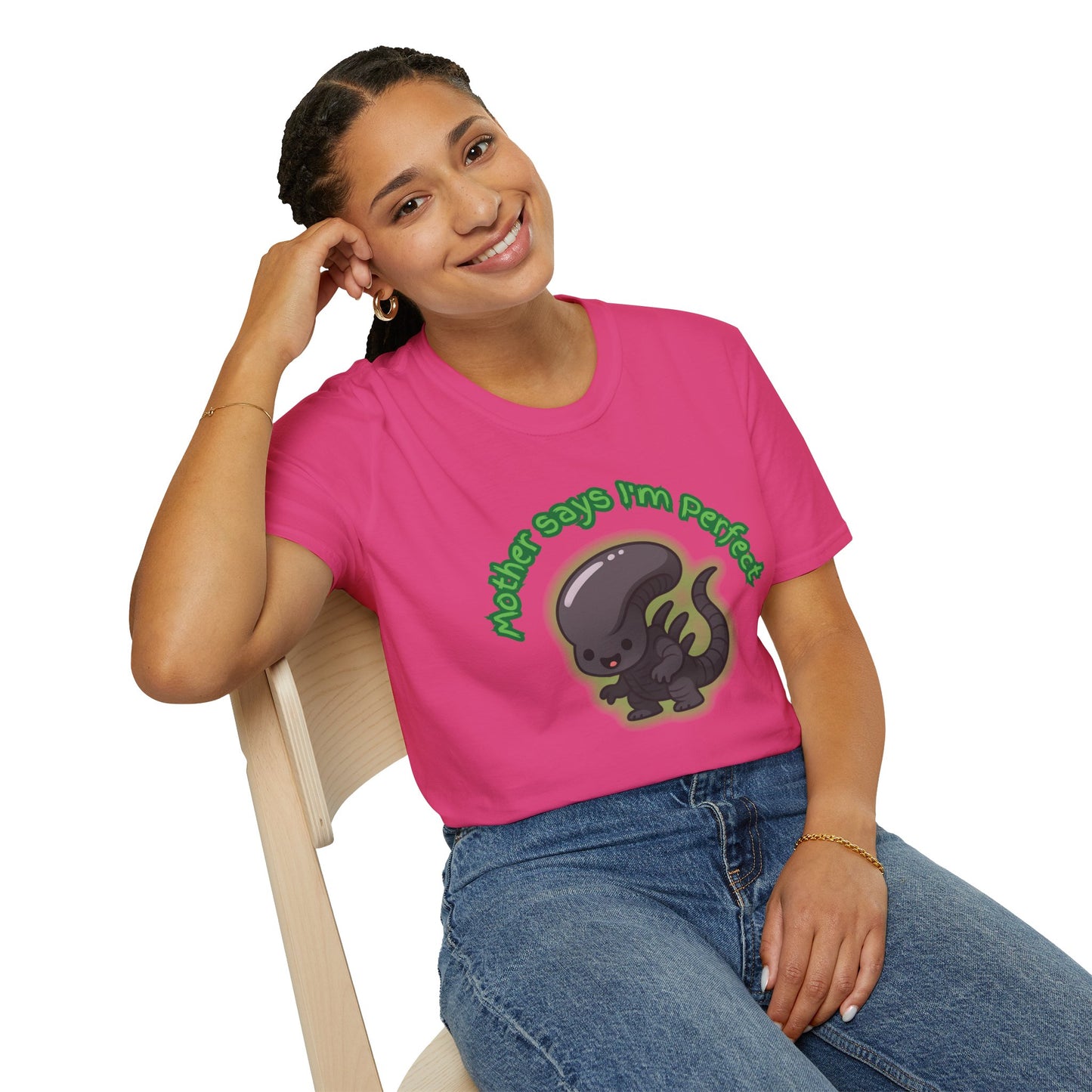 Alien Cute Xenomorph I'm Perfect - Unisex Softstyle T-Shirt